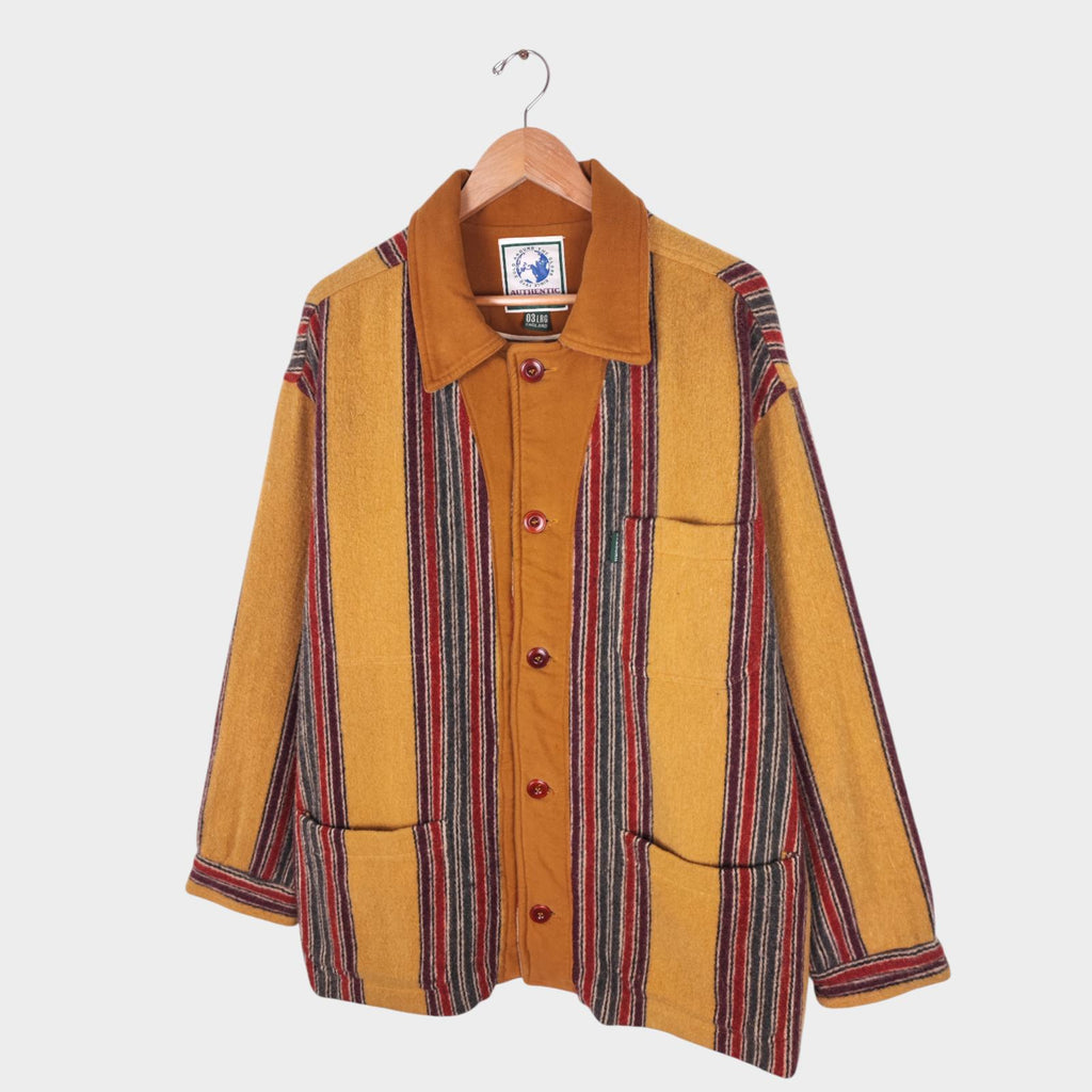 NIGEL CABOURN Men's Vintage 100% Wool Striped Jacket