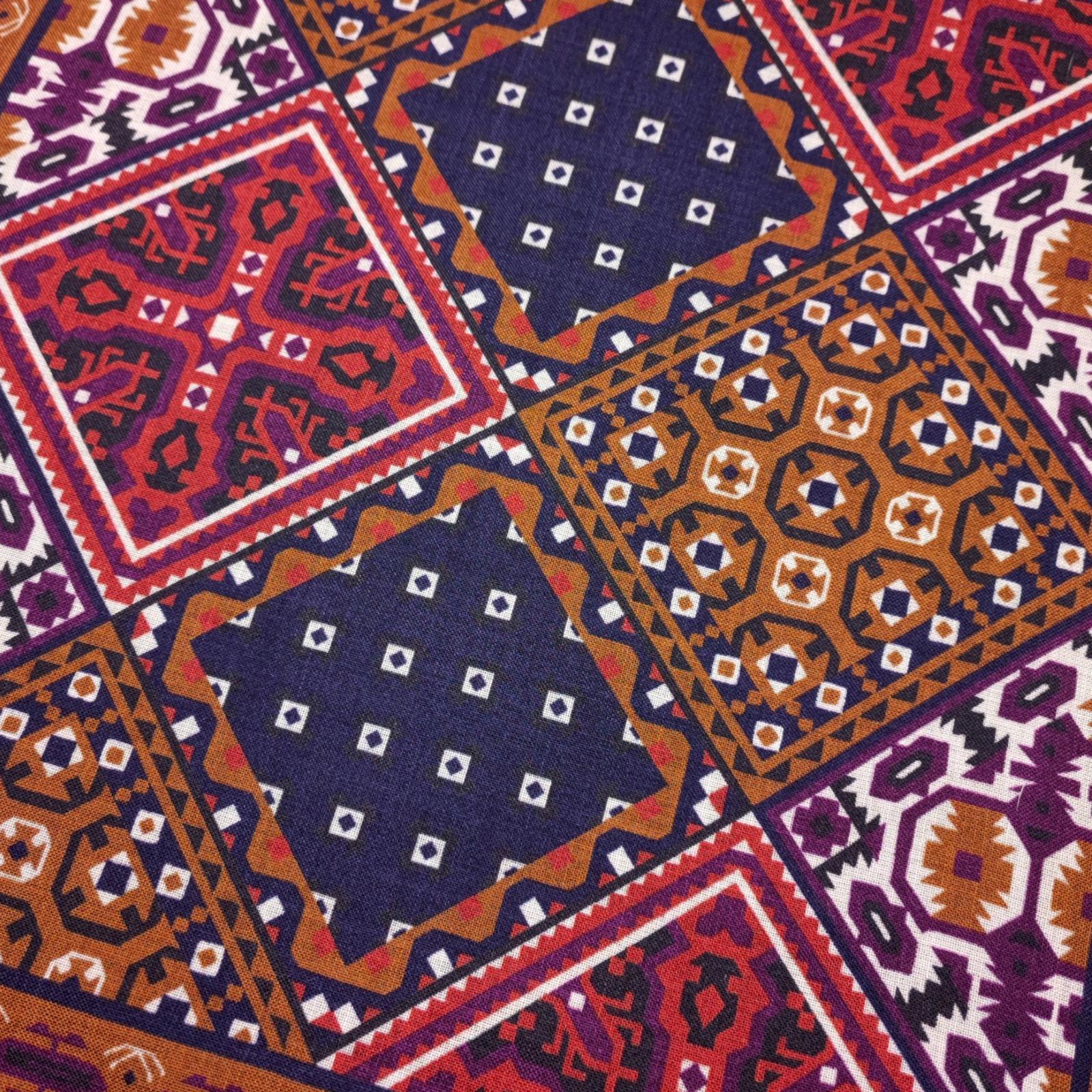 DRAKE'S Wool/Silk Made in Italy Geometric Print Pocket Square