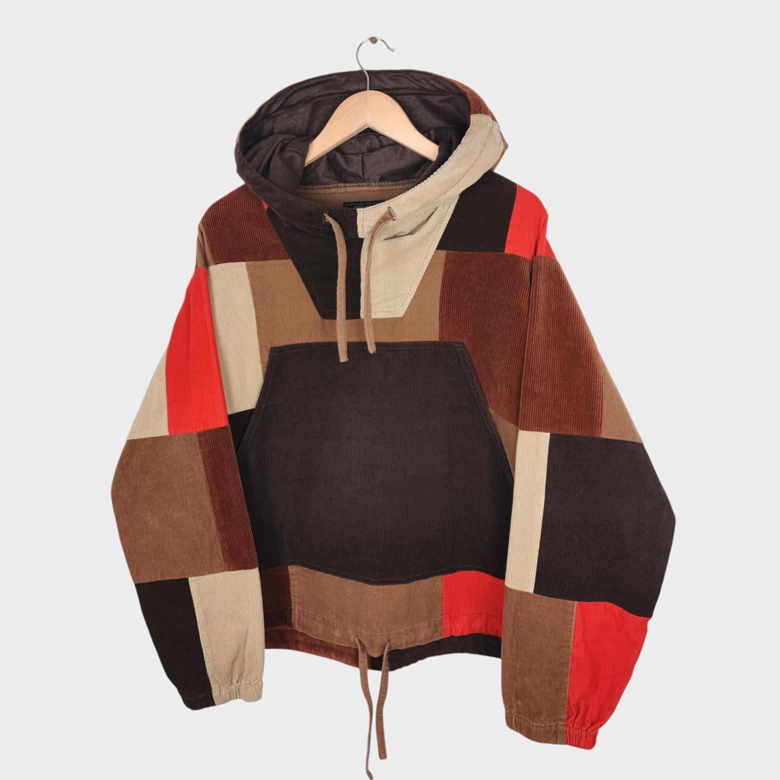 BEAMS PLUS Men's Multicoloured Military Corduroy Patchwork Smock