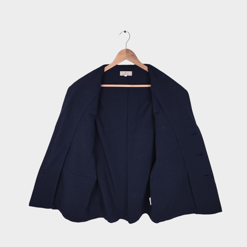 JAPAN BLUE JEANS Men's Made in Japan Navy Blue Cotton Linen Field Jacket
