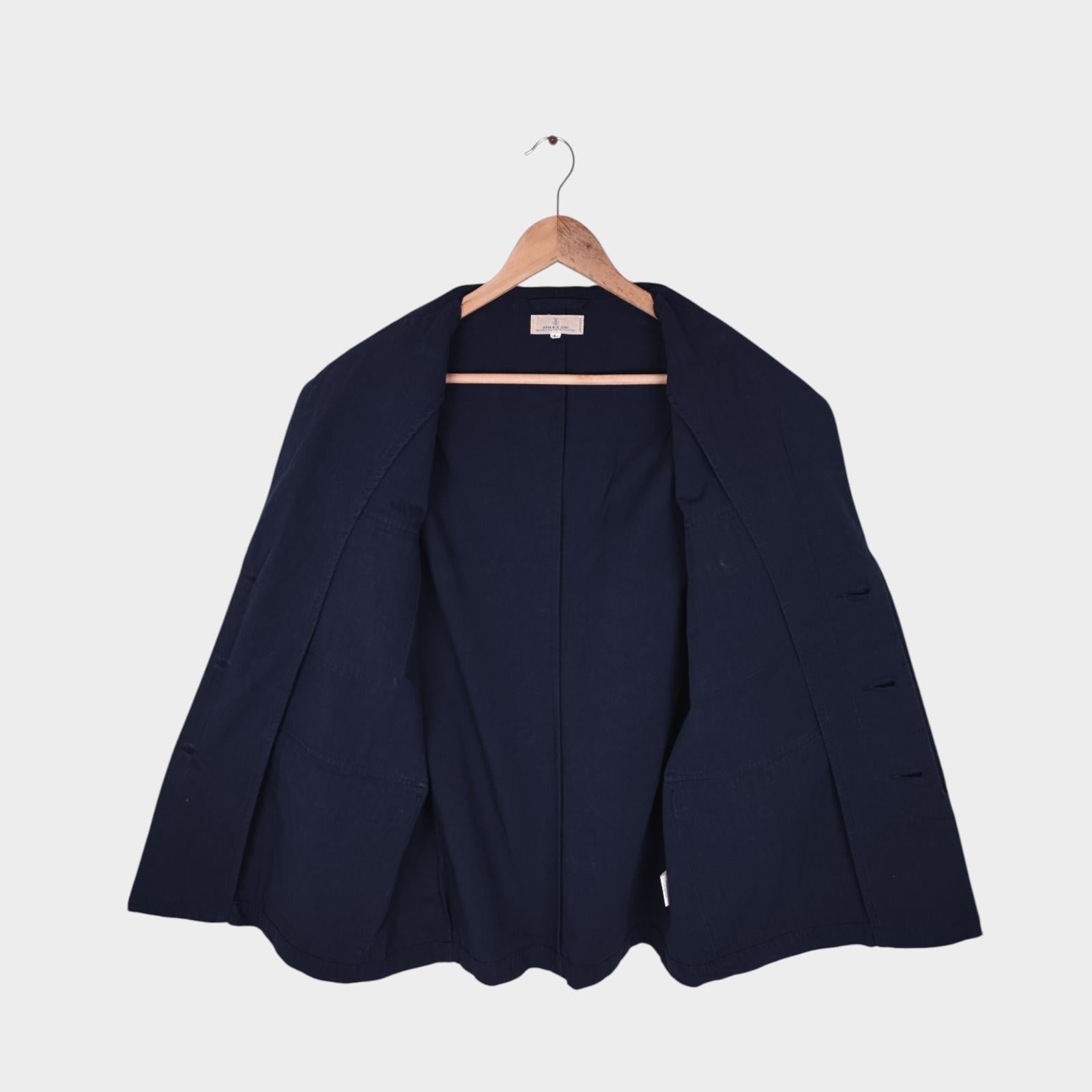 JAPAN BLUE JEANS Men's Made in Japan Navy Blue Cotton Linen Field Jacket
