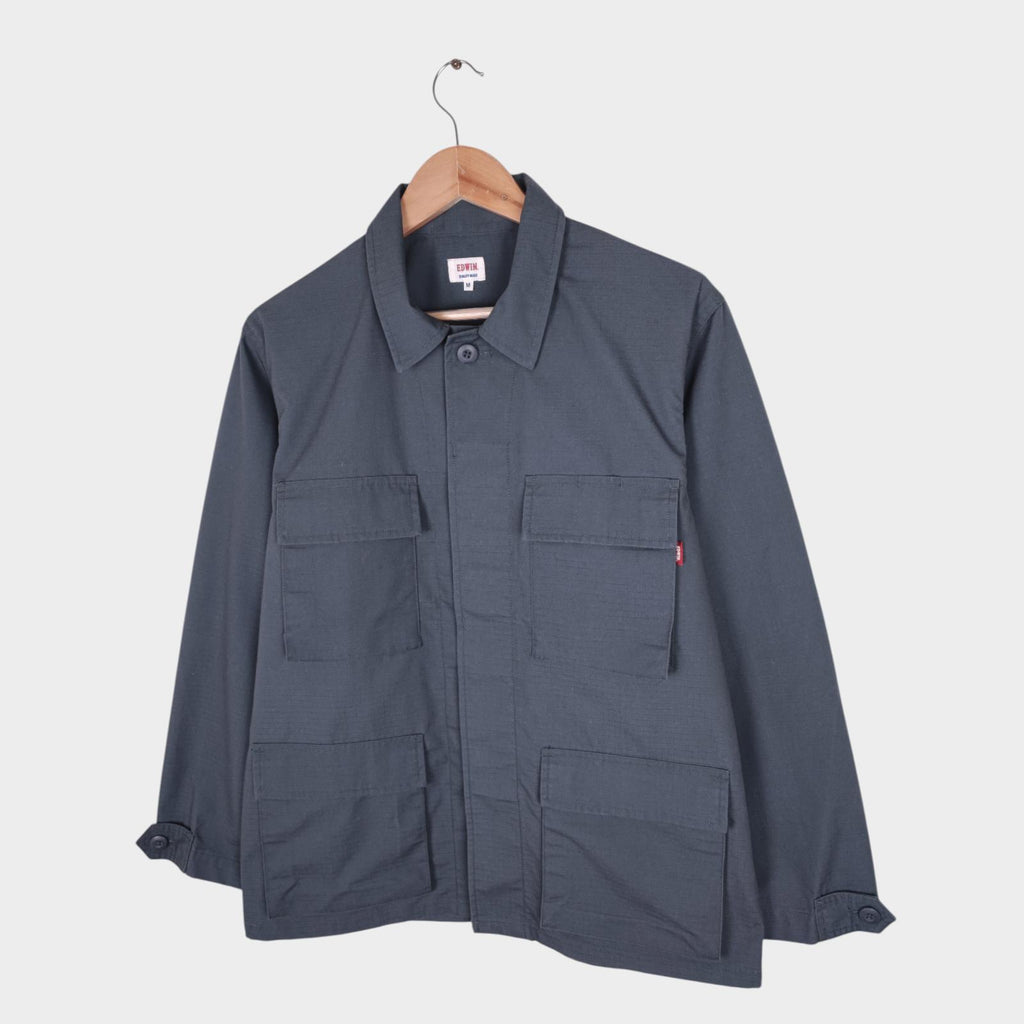 EDWIN Japan Men's Grey Ripstop Field Chore Jacket