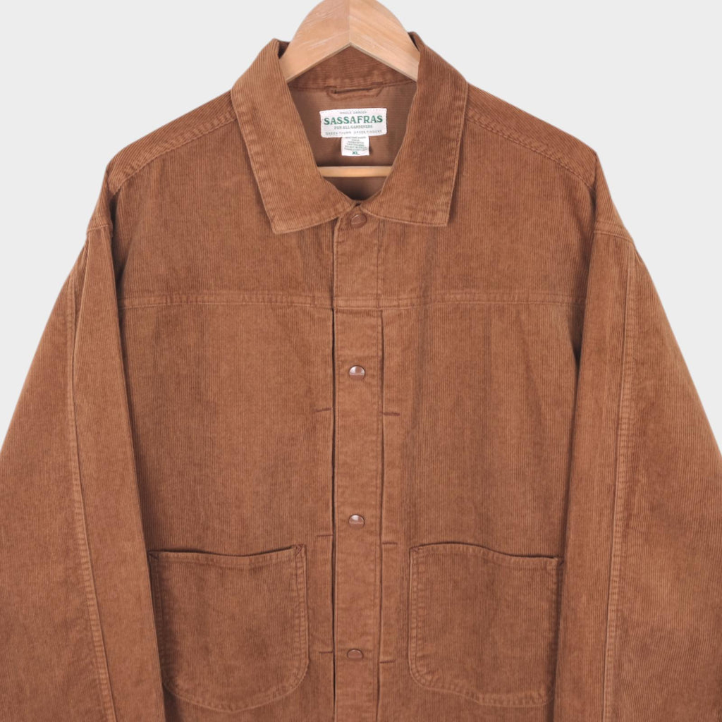 SASSAFRAS Men's Made in Japan Brown Gardener Trucker Jacket