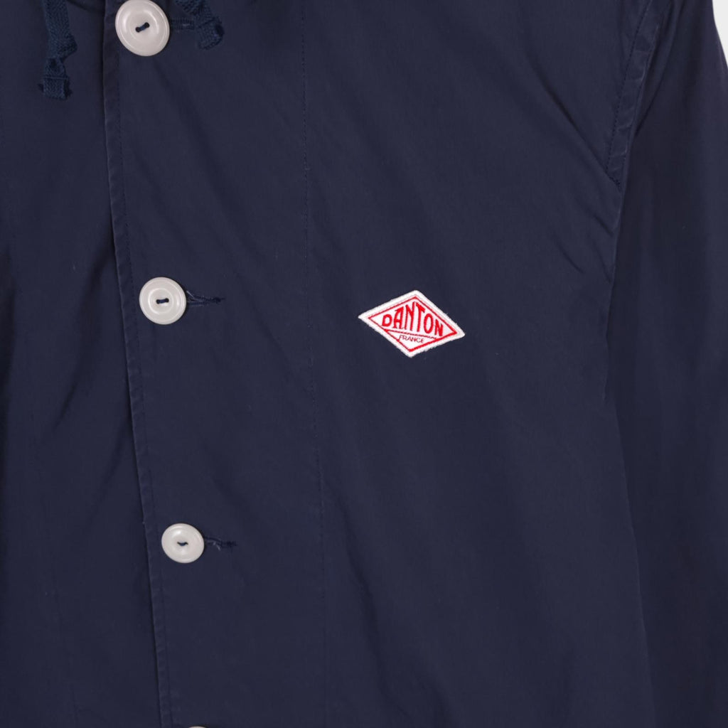 DANTON Men's Blue Made in Japan Cotton Poplin Hooded Jacket
