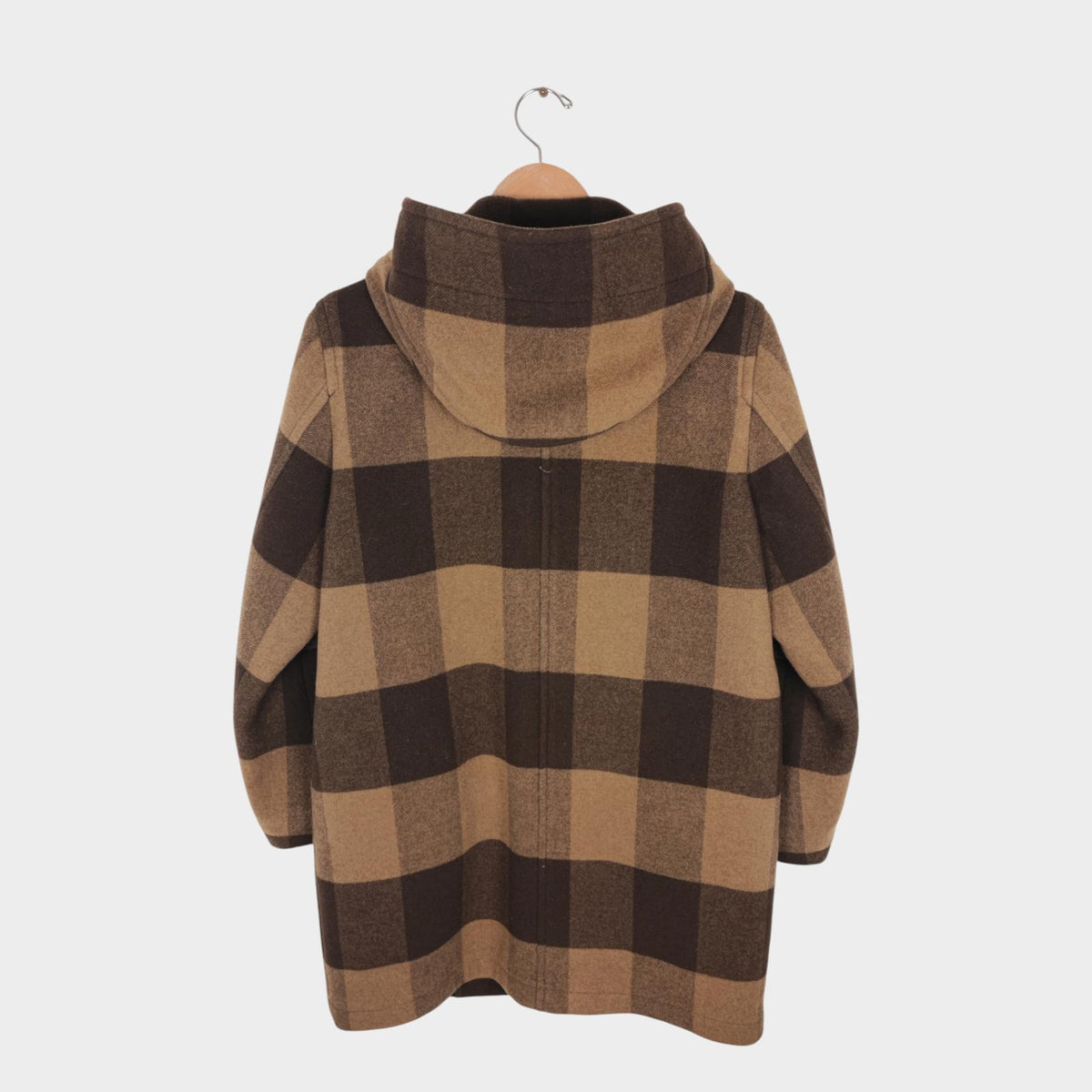 JW ANDERSON x UNIQLO Women's Brown Checkered Wool Blend Duffle Coat
