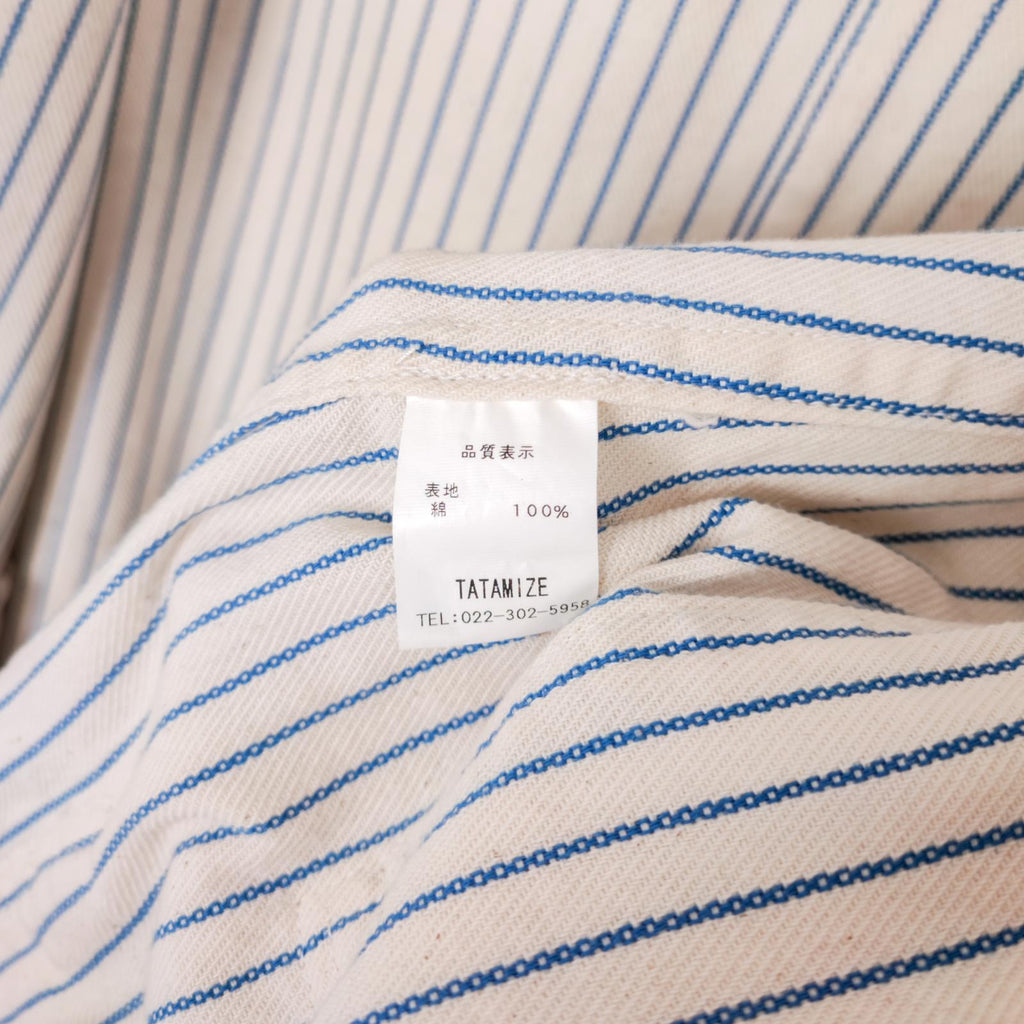 TATAMIZE Men's Made in Japan Striped Shawl Collar Chore Jacket