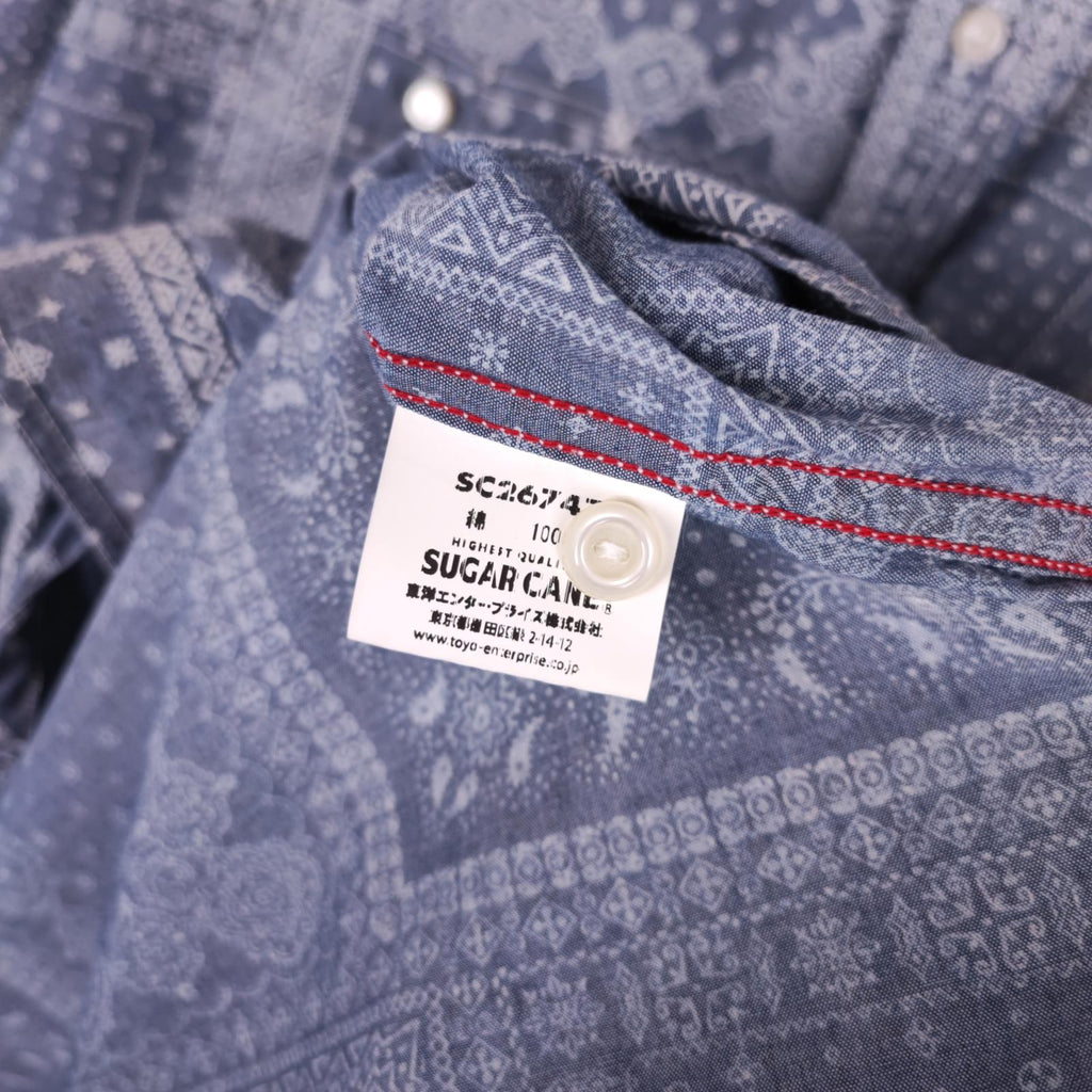 SUGAR CANE Men's Made in Japan Bandana Paisley Print Shirt