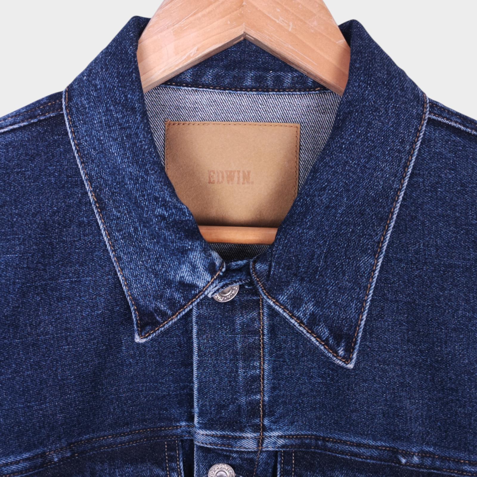 EDWIN Japan Men's Blue Cropped Trucker Jacket