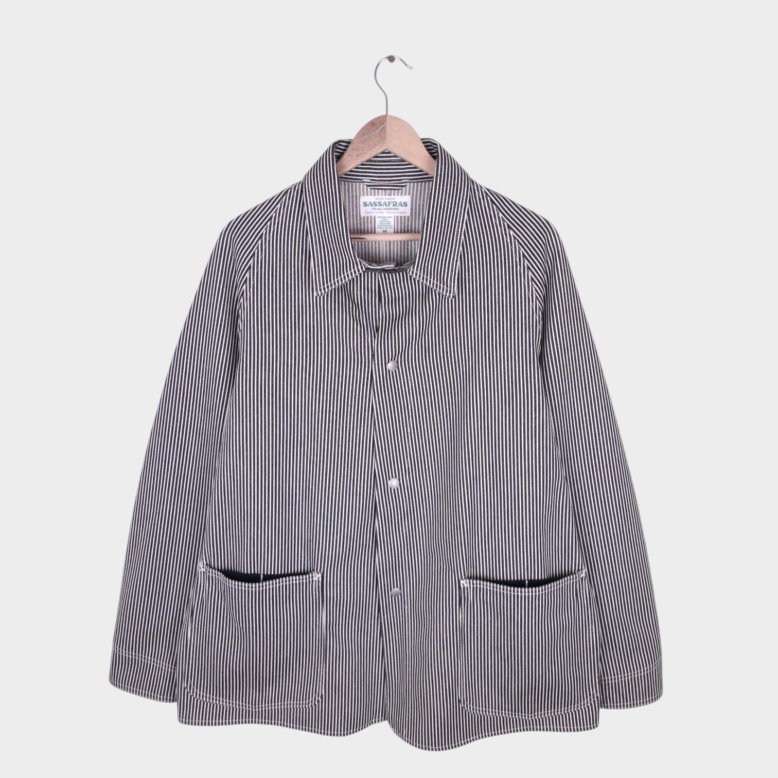 SASSAFRAS Men's Made in Japan Hickory Stripe Pruner Jacket