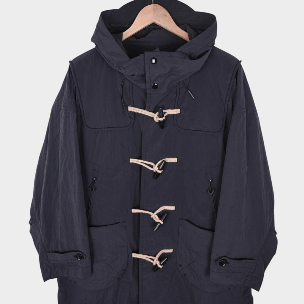 NORBIT BY HIROSHI NOZAWA Men's Grey Water Repellent Nylon Duffle Mod Coat Jacket