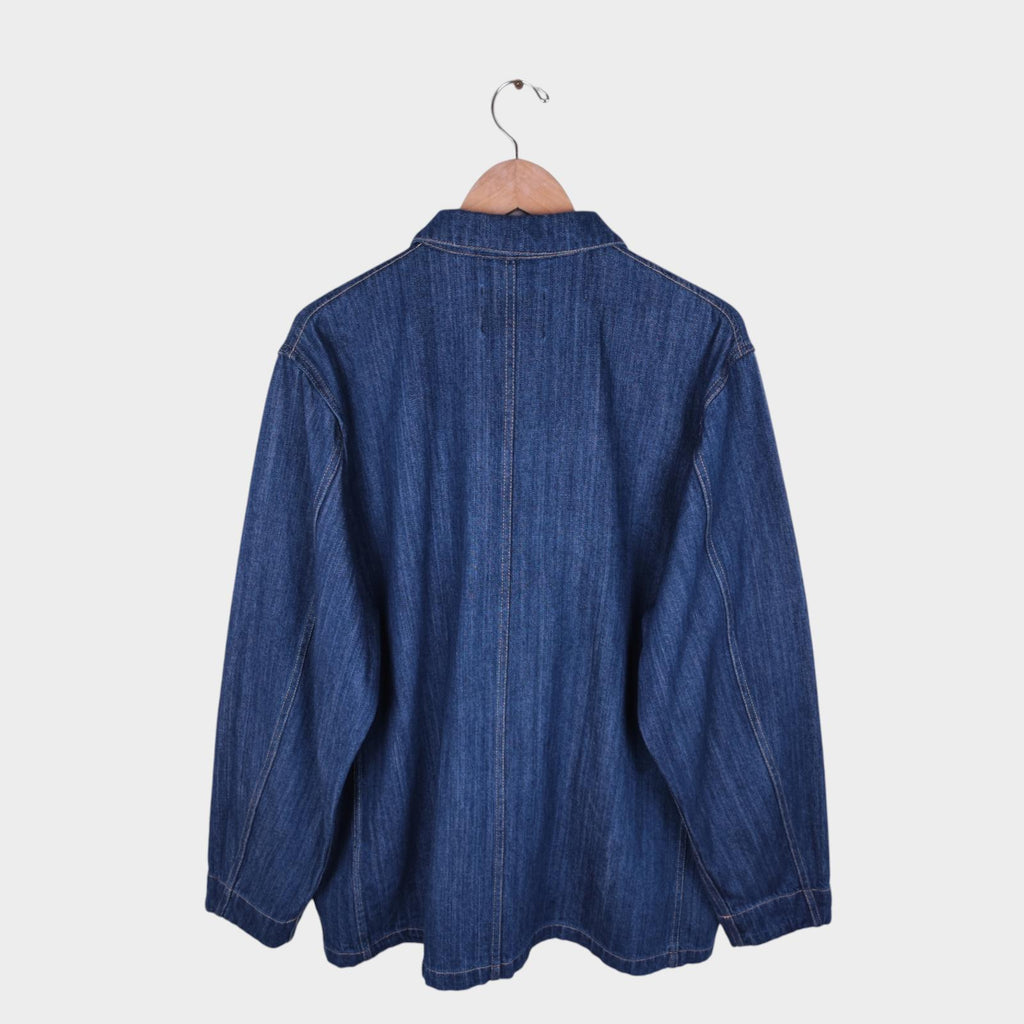 SATURDAYS NYC Men's Blue Denim Utility Chore Jacket