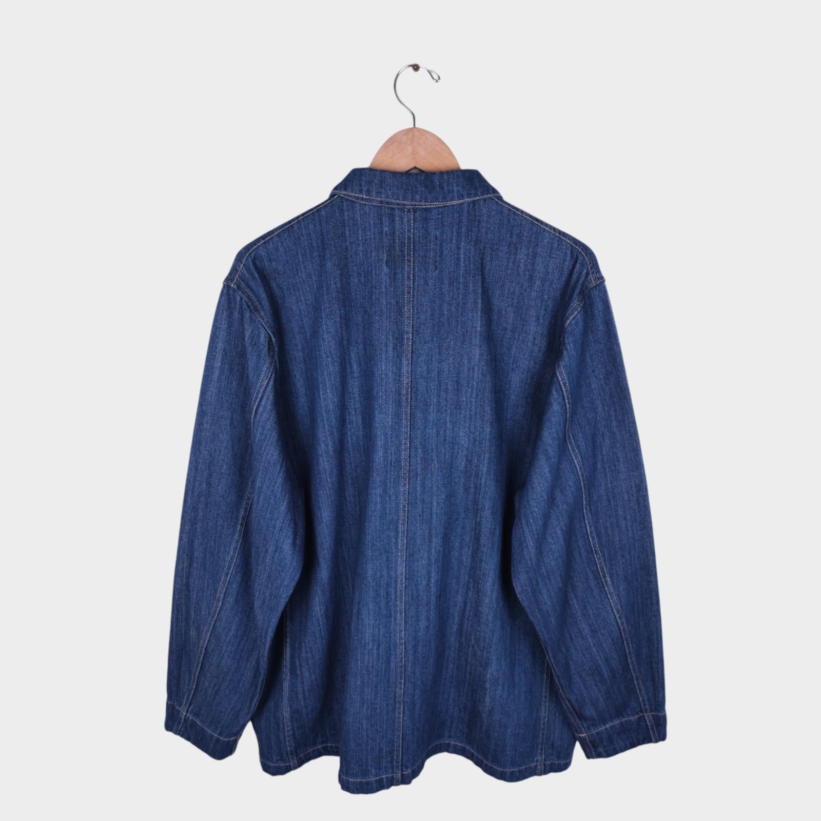 SATURDAYS NYC Men's Blue Denim Utility Chore Jacket