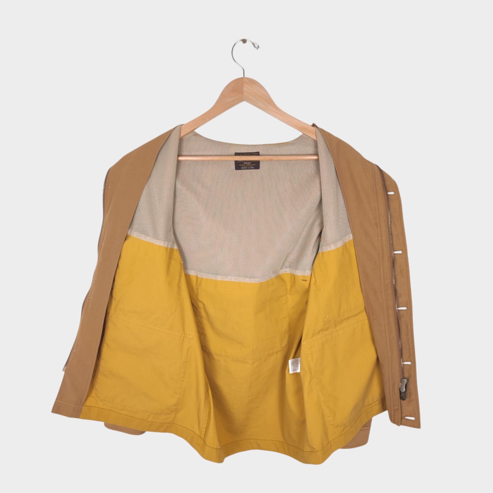MR.OLIVE Men's Made in Japan Yellow/Beige 60/40 Cotton Nylon Mountain Parka Jacket
