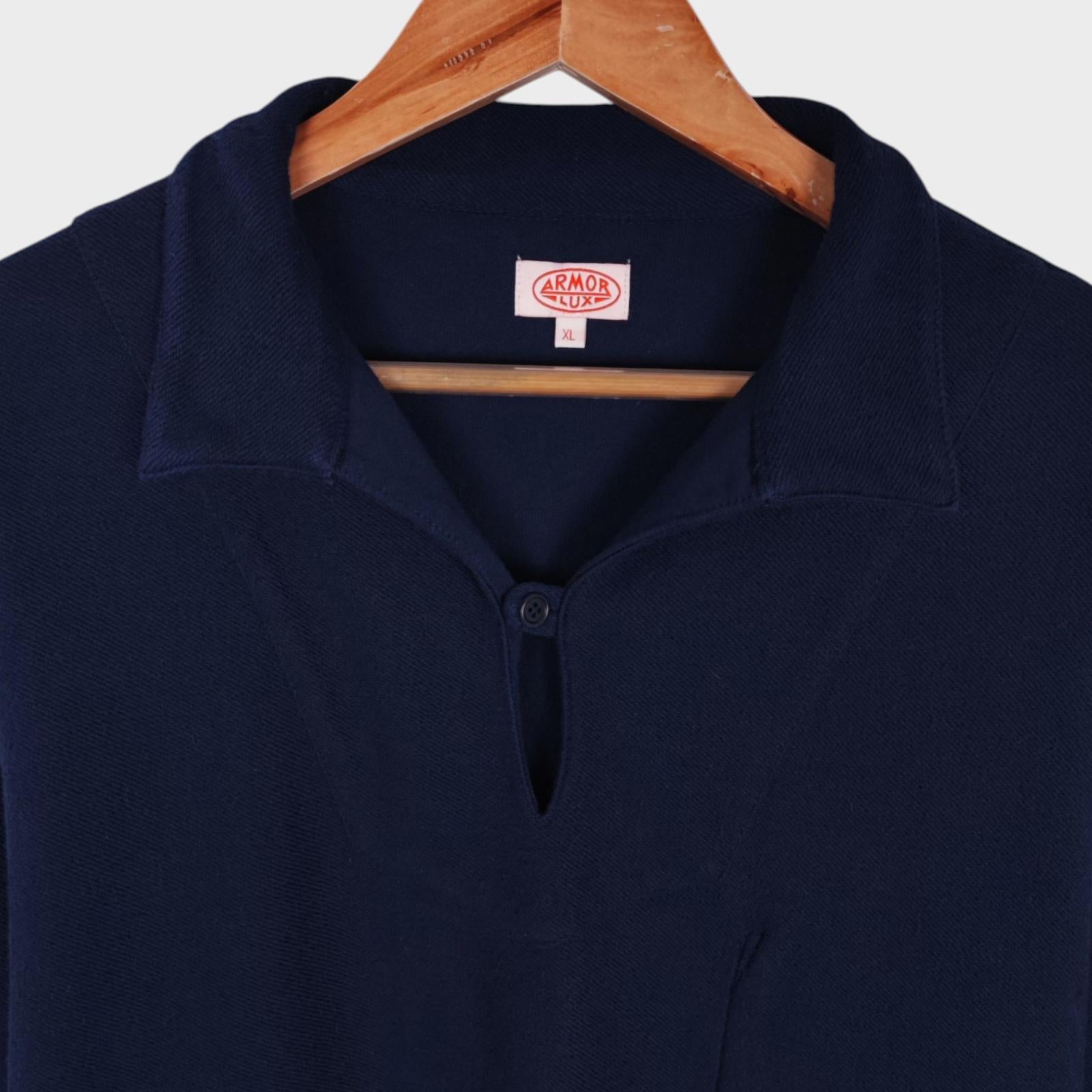 ARMOR LUX Men's Navy Blue Cotton Jersey Pullover Sweatshirt Smock