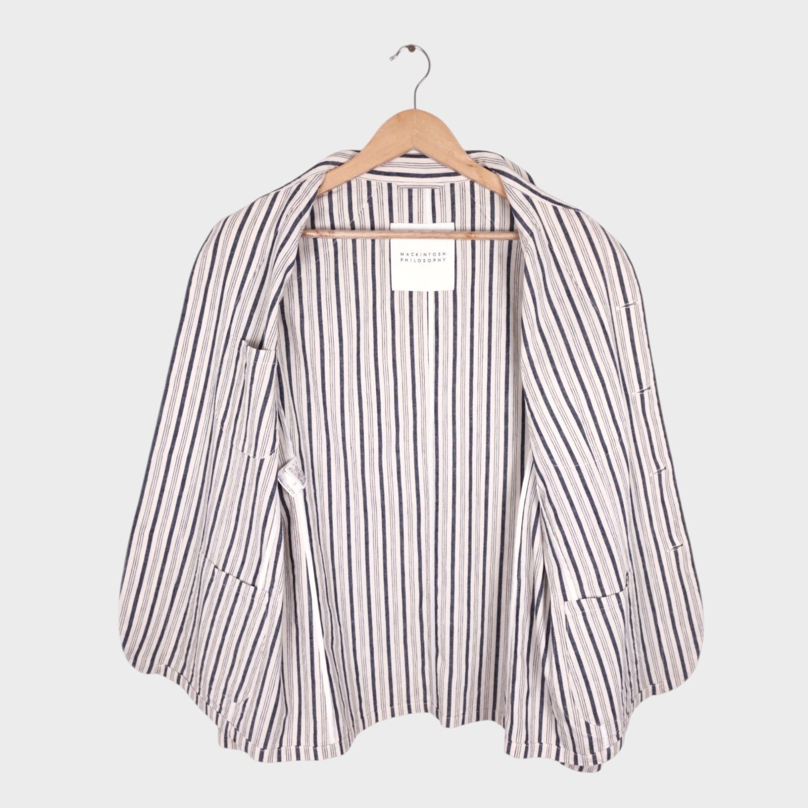 MACKINTOSH PHILOSOPHY Men's Striped Linen/Cotton Lightweight Chore Jacket