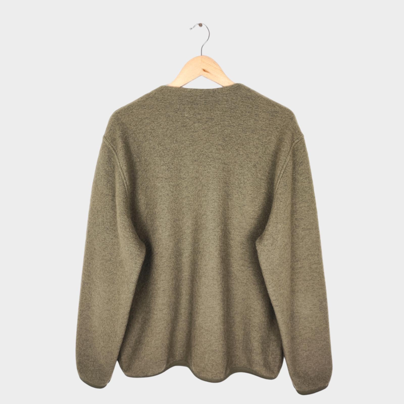 UNIVERSAL WORKS Men's Green Wool Fleece Cardigan