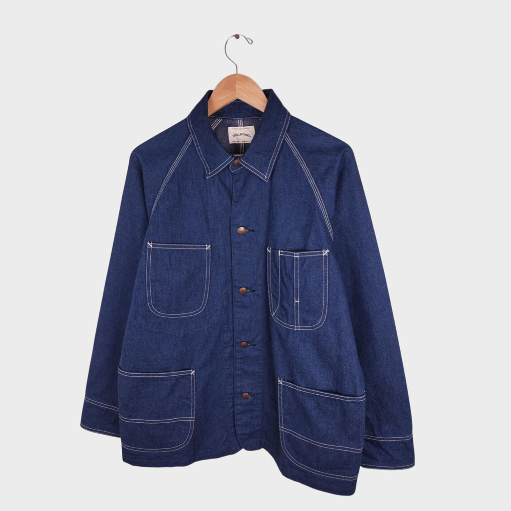 SPELLBOUND Men's Made in Japan Blue Denim Utility Chore Jacket