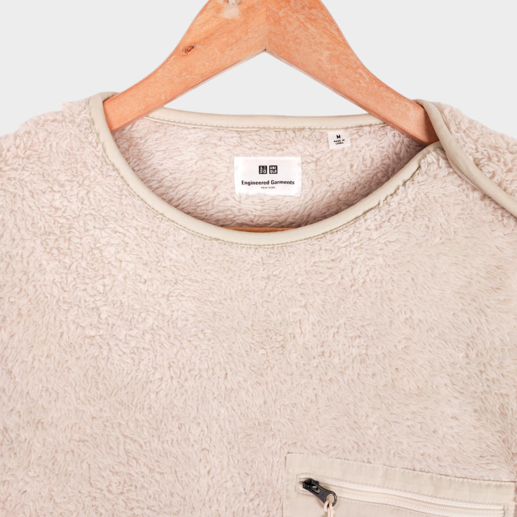 ENGINEERED GARMENTS x UNIQLO Men's Cream Sherpa Fleece Jumper