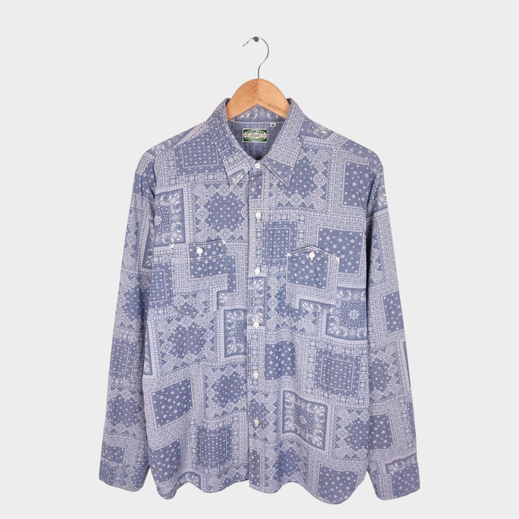 SUGAR CANE Men's Made in Japan Bandana Paisley Print Shirt