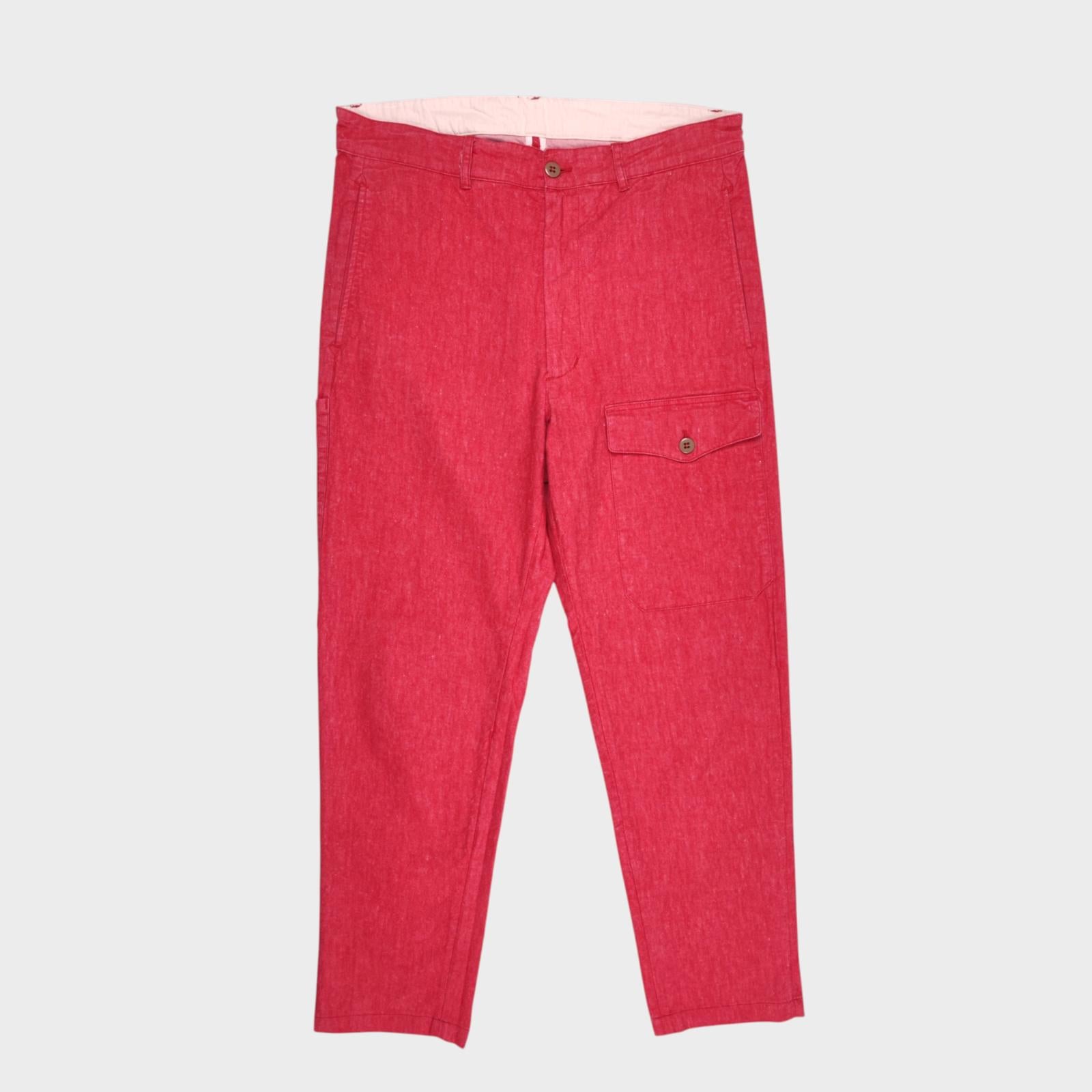 MANIFATTURA CECCARELLI Men's Made in Italy Pastel Red Work Trousers