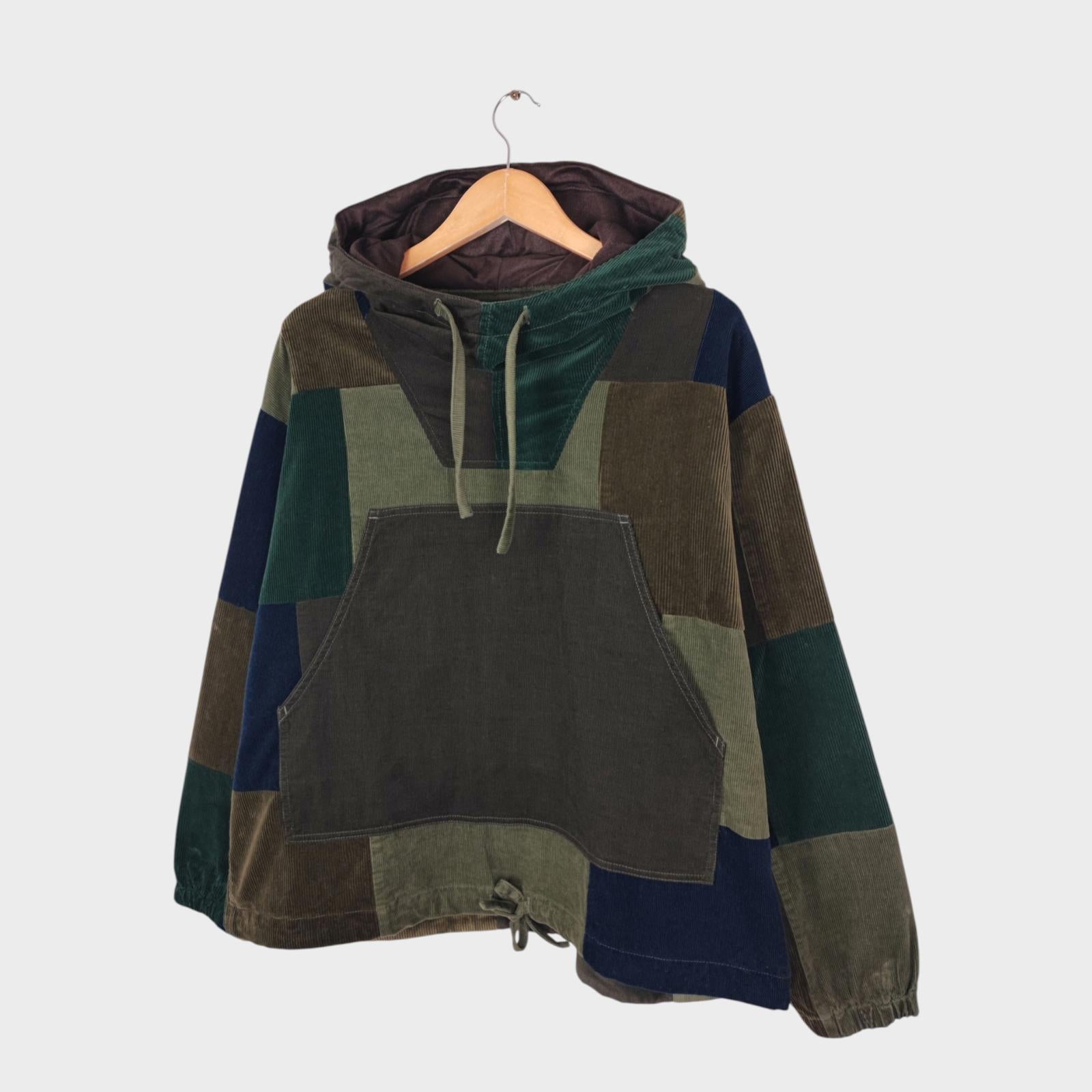 BEAMS PLUS Men's Multicoloured Military Corduroy Patchwork Smock