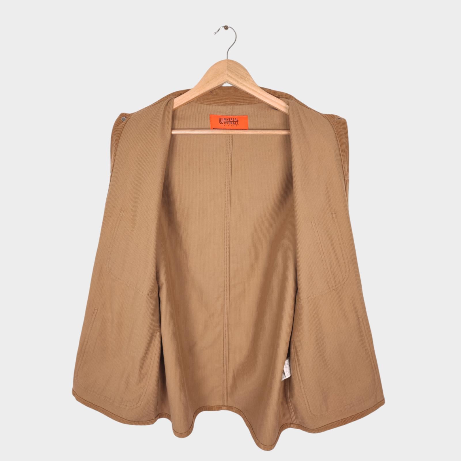 UNIVERSAL OVERALL Men's Brown Corduroy Cotton Chore Jacket
