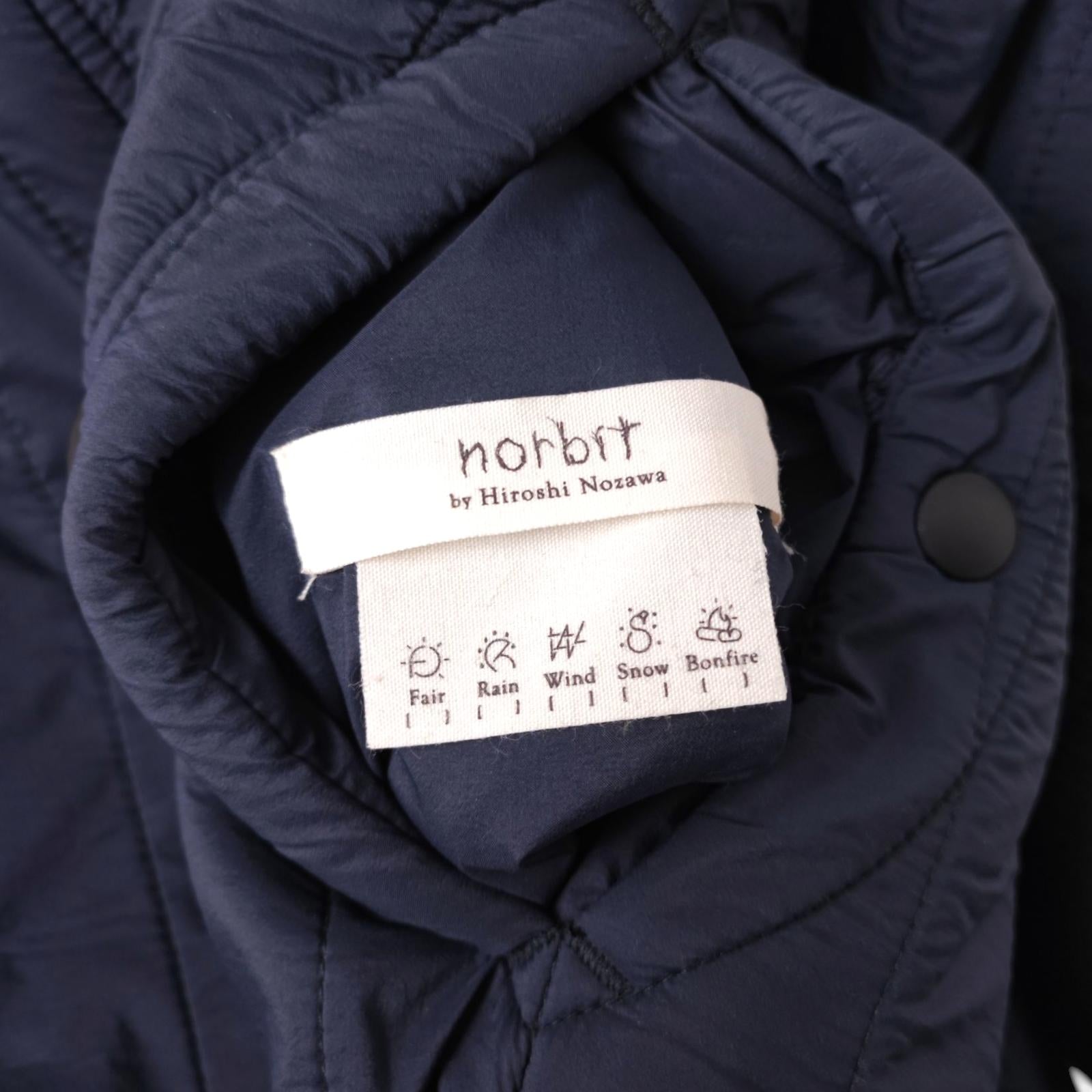 NORBIT BY HIROSHI NOZAWA Men's Navy Blue Reversible Quilted Fleece Jacket