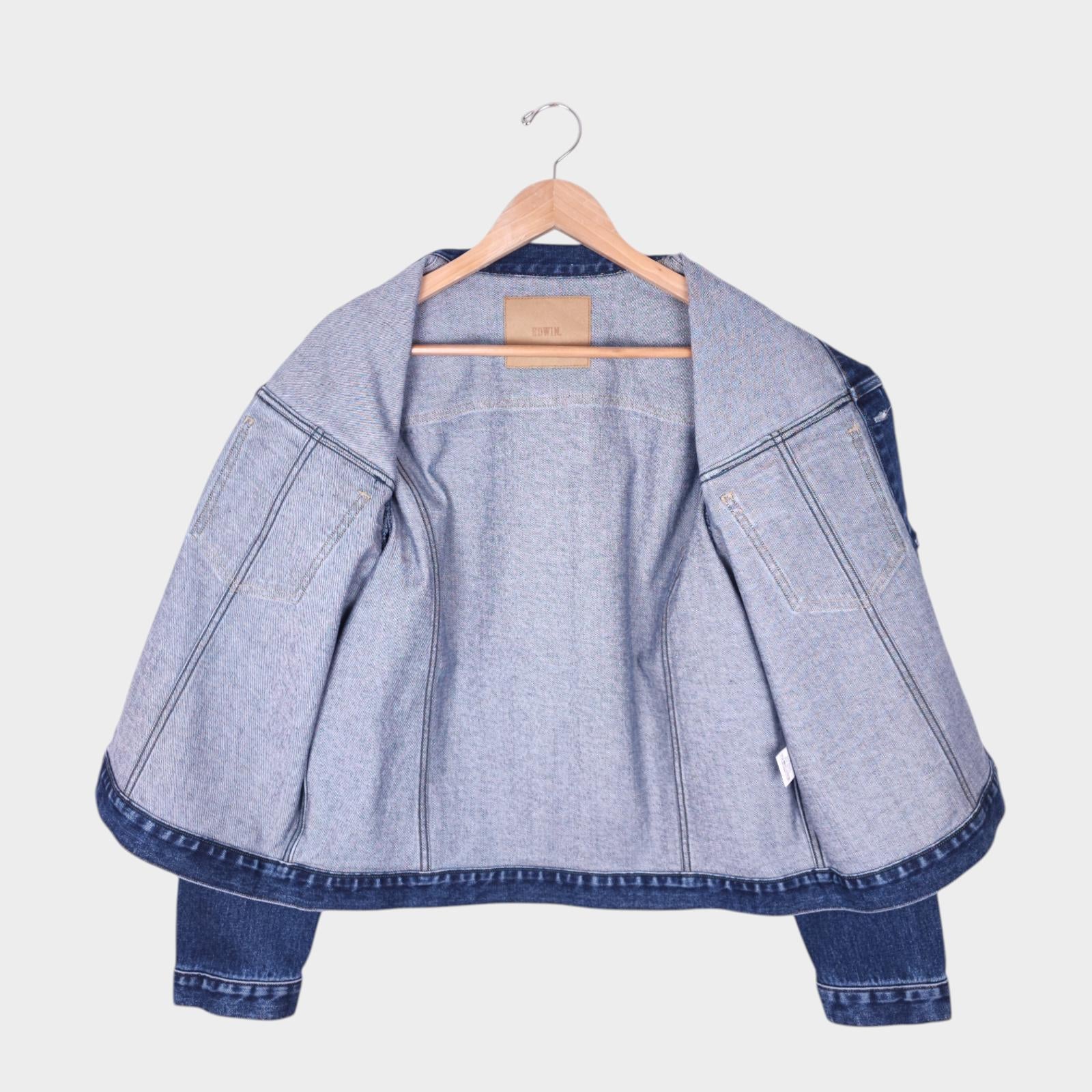 EDWIN Japan Men's Blue Cropped Trucker Jacket
