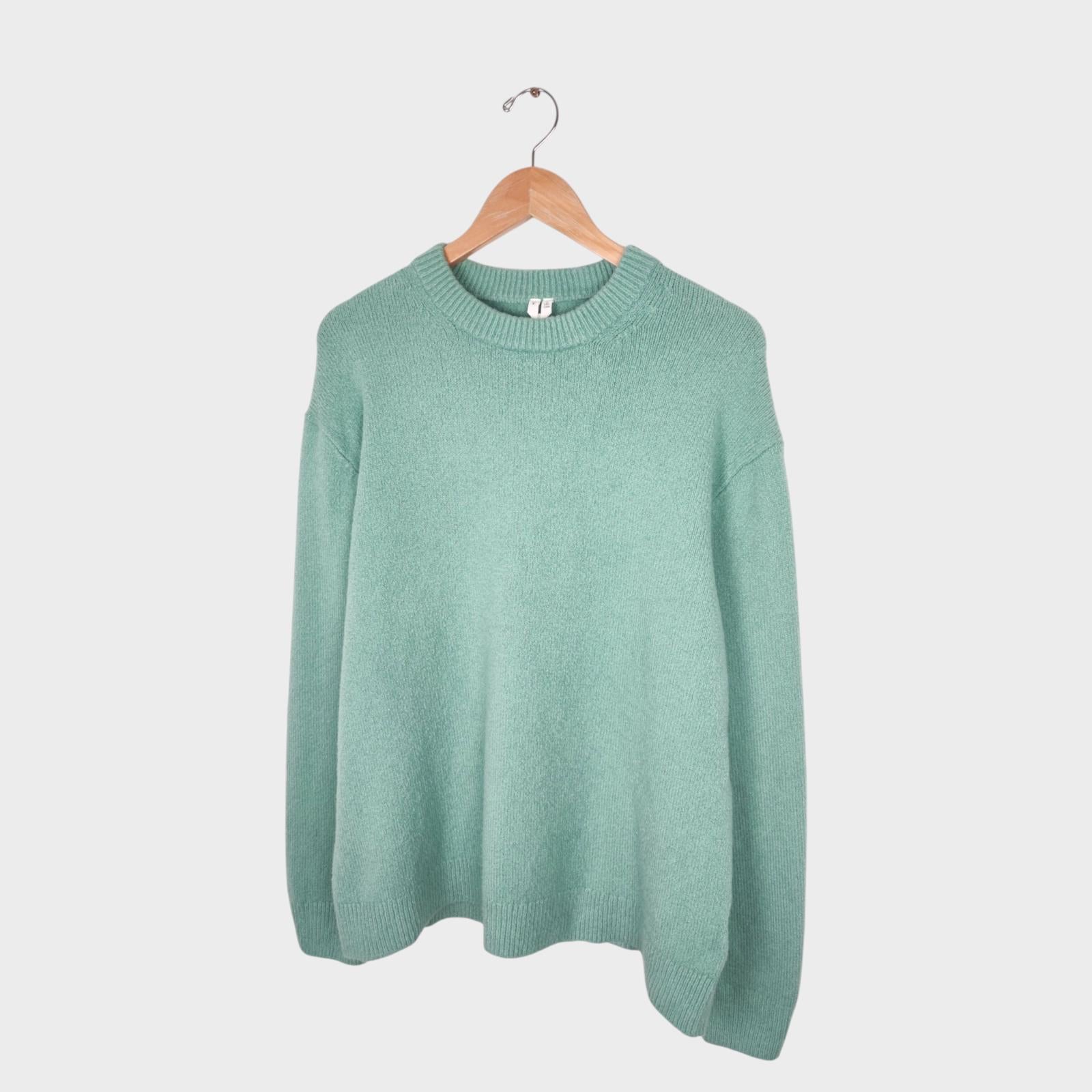 ARKET Men's Mint Green Cotton Blend Jumper