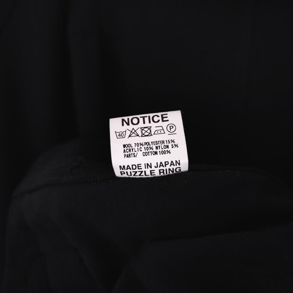 Sassafras Men's Made in Japan Black Wool Blend Whole Leaf Coat Jacket