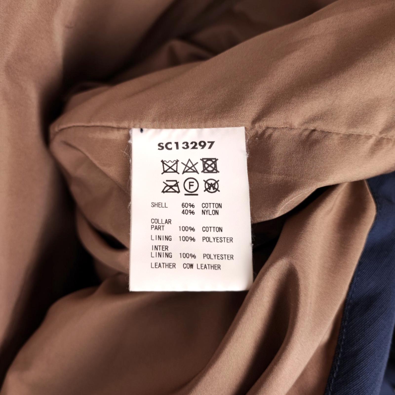 SUGAR CANE Men's Navy/Red Hooded 60/40 Cotton Nylon Padded Jacket