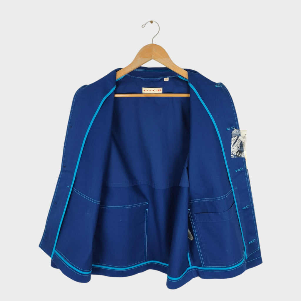 MARNI x UNIQLO Men's Blue Cotton Twill Utility Chore Jacket
