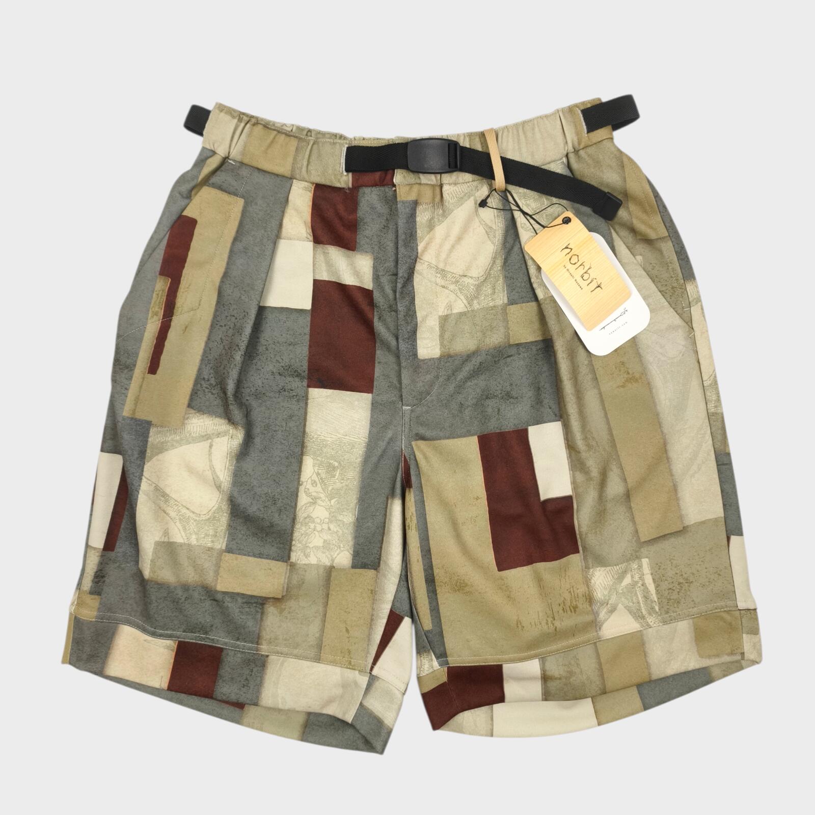 NORBIT BY HIROSHI NOZAWA Men's Geometric Print Aloha Shorts