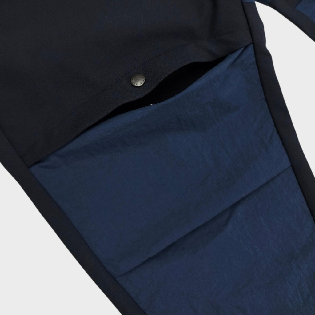 NORBIT BY HIROSHI NOZAWA Men's Navy Blue Hike Wide Tapered Cargo Trousers