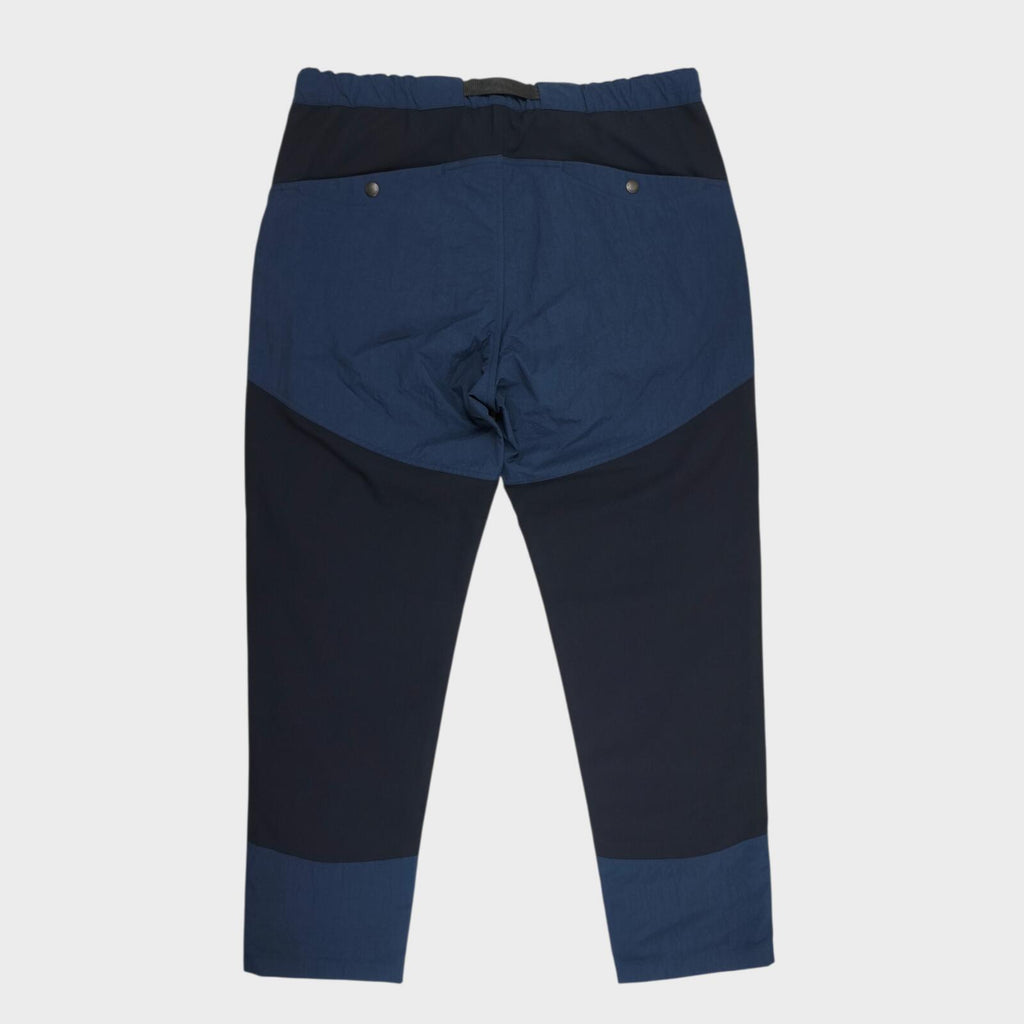 NORBIT BY HIROSHI NOZAWA Men's Navy Blue Hike Wide Tapered Cargo Trousers