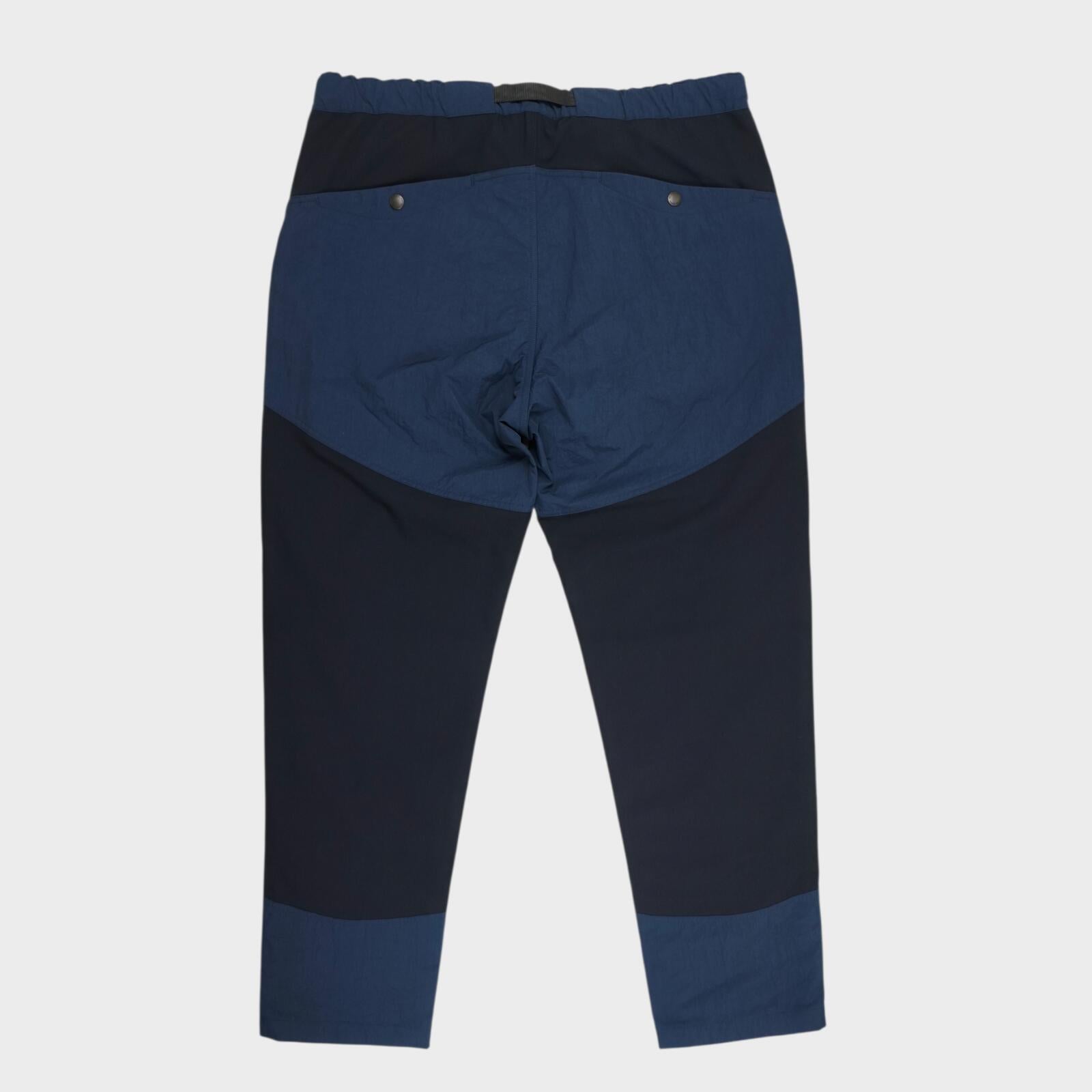 NORBIT BY HIROSHI NOZAWA Men's Navy Blue Hike Wide Tapered Cargo Trousers