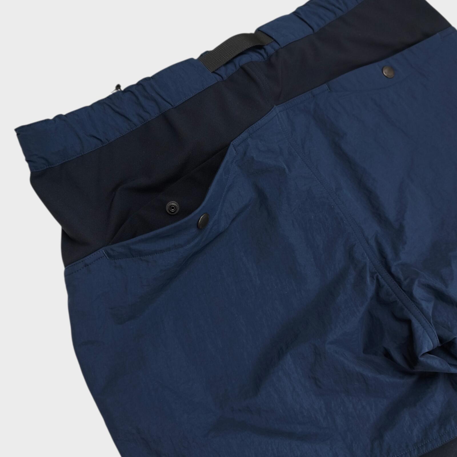 NORBIT BY HIROSHI NOZAWA Men's Navy Blue Hike Wide Tapered Cargo Trousers