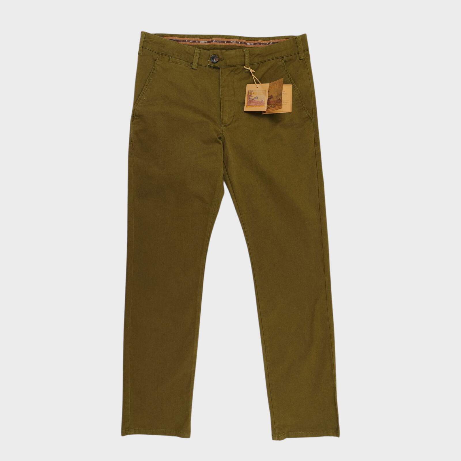 HARKILA Men's Olive Green Norberg Chino Trousers