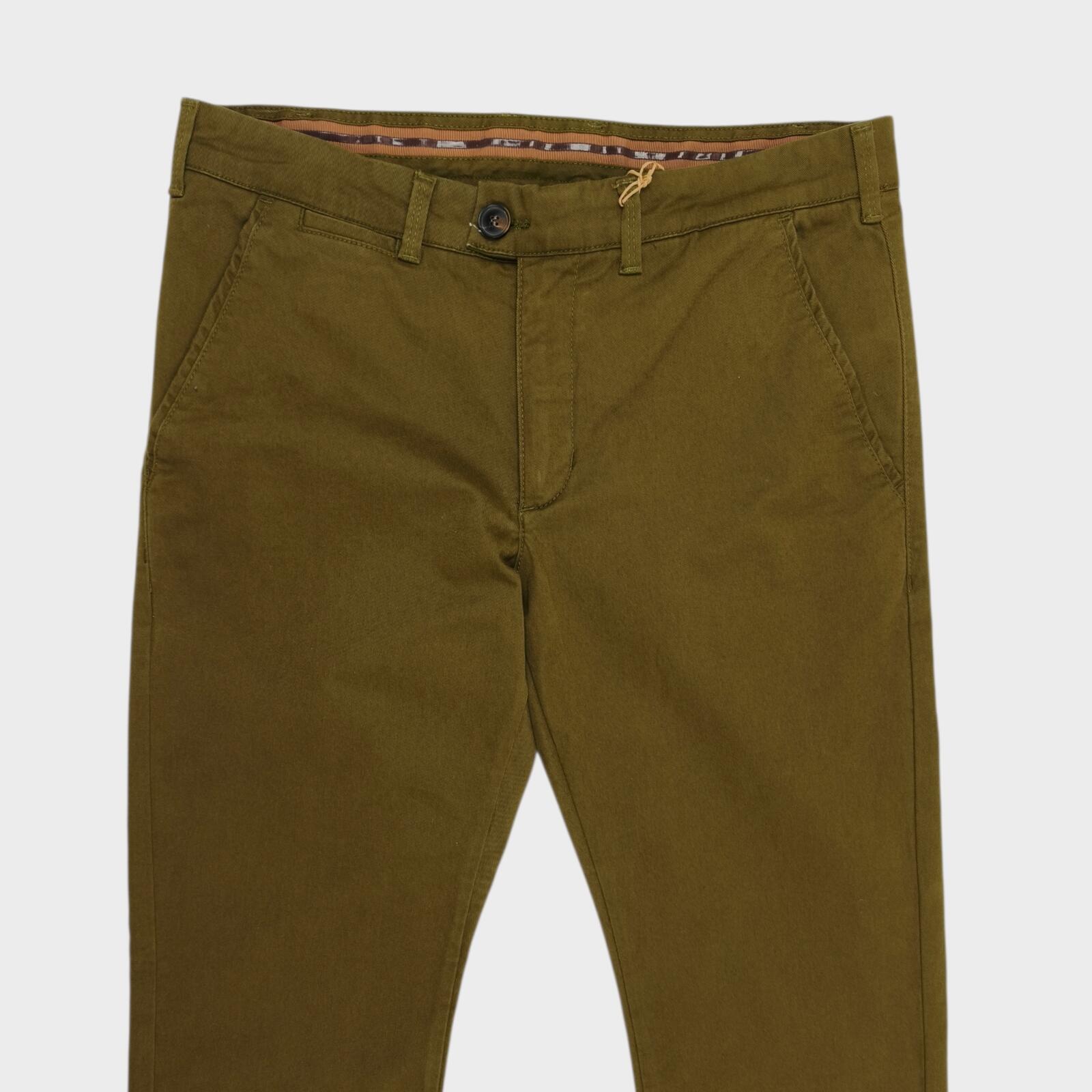 HARKILA Men's Olive Green Norberg Chino Trousers