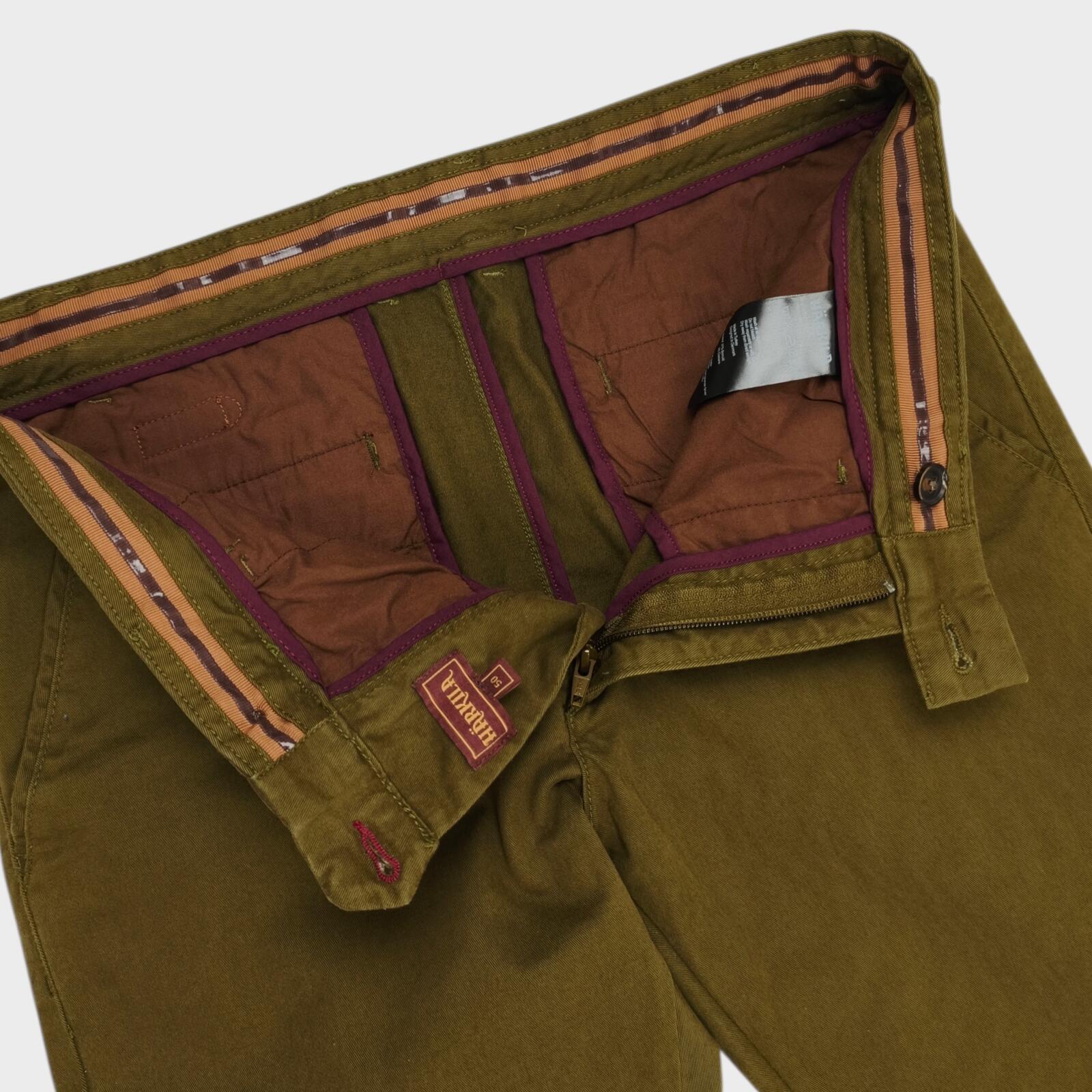 HARKILA Men's Olive Green Norberg Chino Trousers
