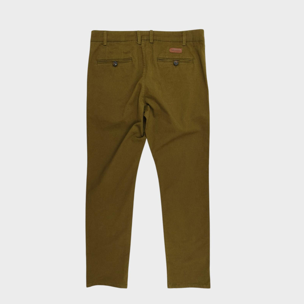 HARKILA Men's Olive Green Norberg Chino Trousers