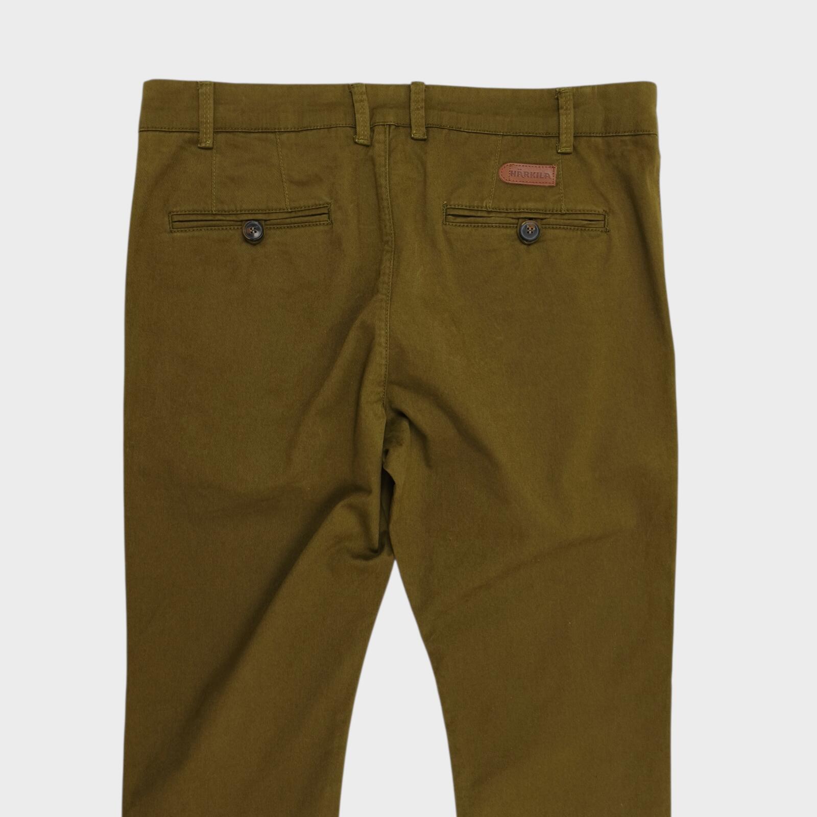 HARKILA Men's Olive Green Norberg Chino Trousers