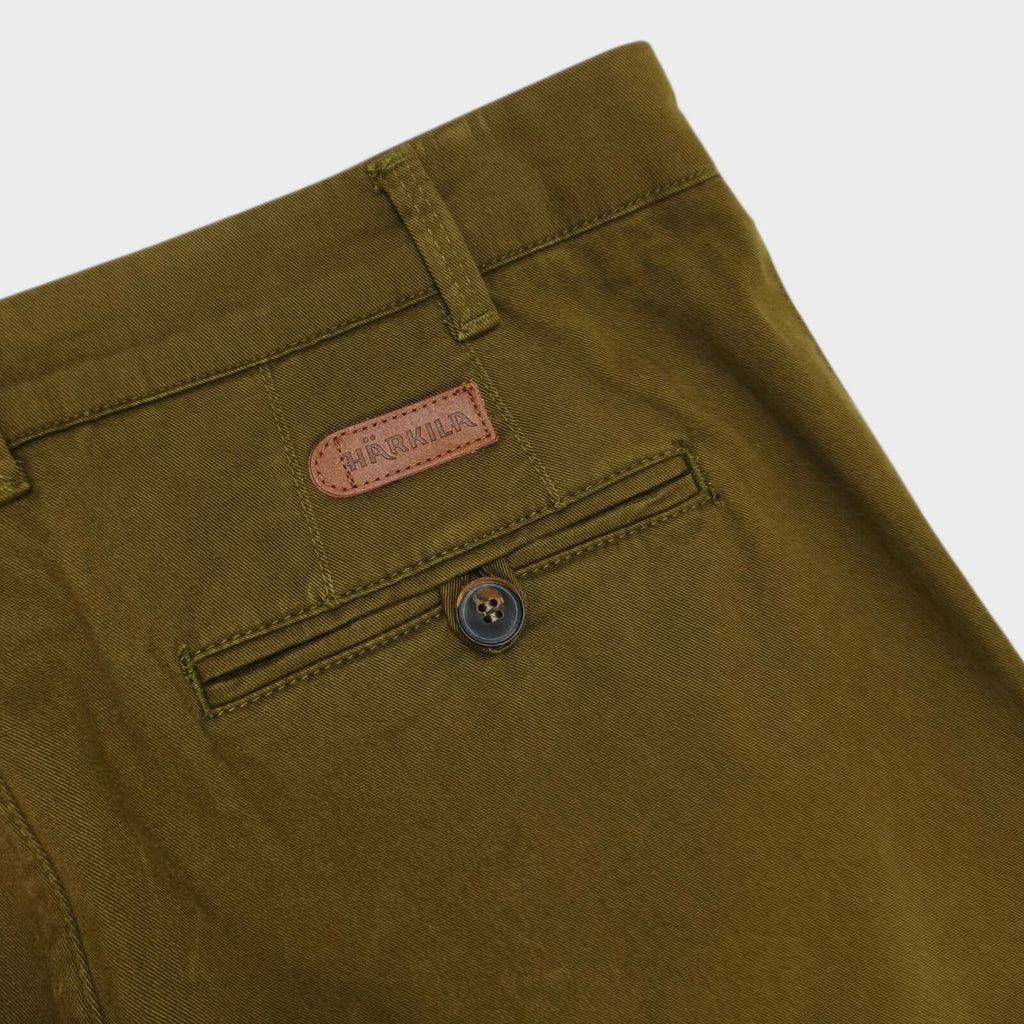 HARKILA Men's Olive Green Norberg Chino Trousers