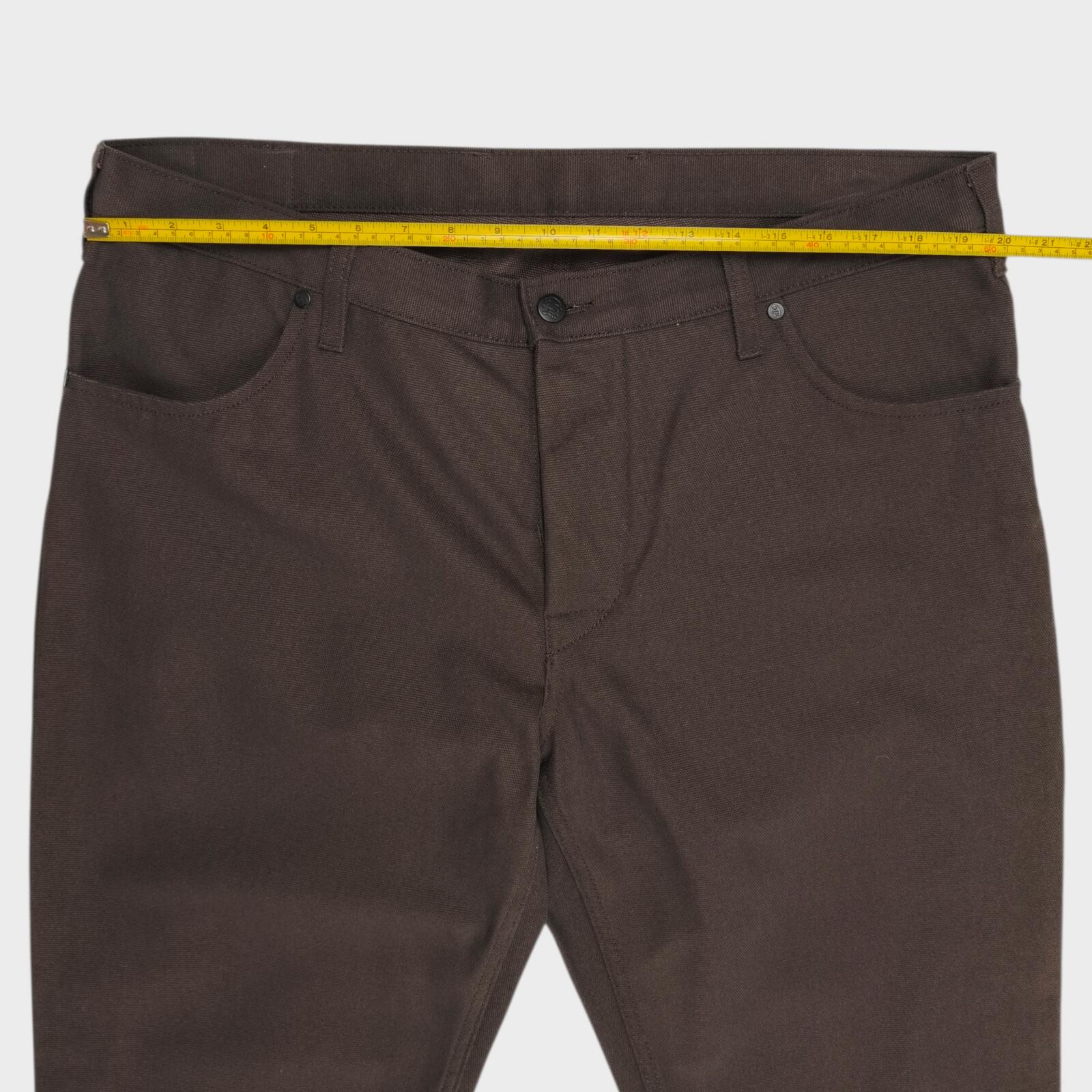HEBTROCO Men's Made in England Brown Heavyweight Canvas Trousers