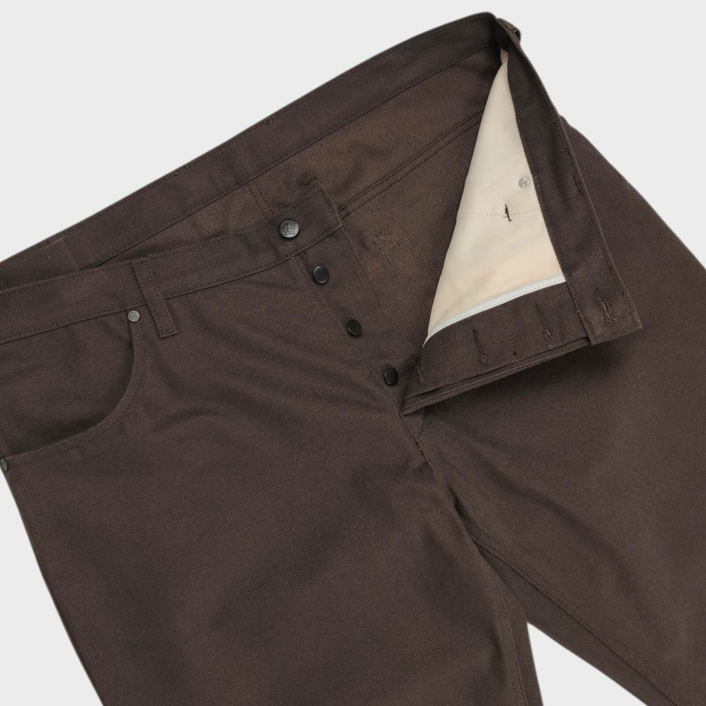 HEBTROCO Men's Made in England Brown Heavyweight Canvas Trousers