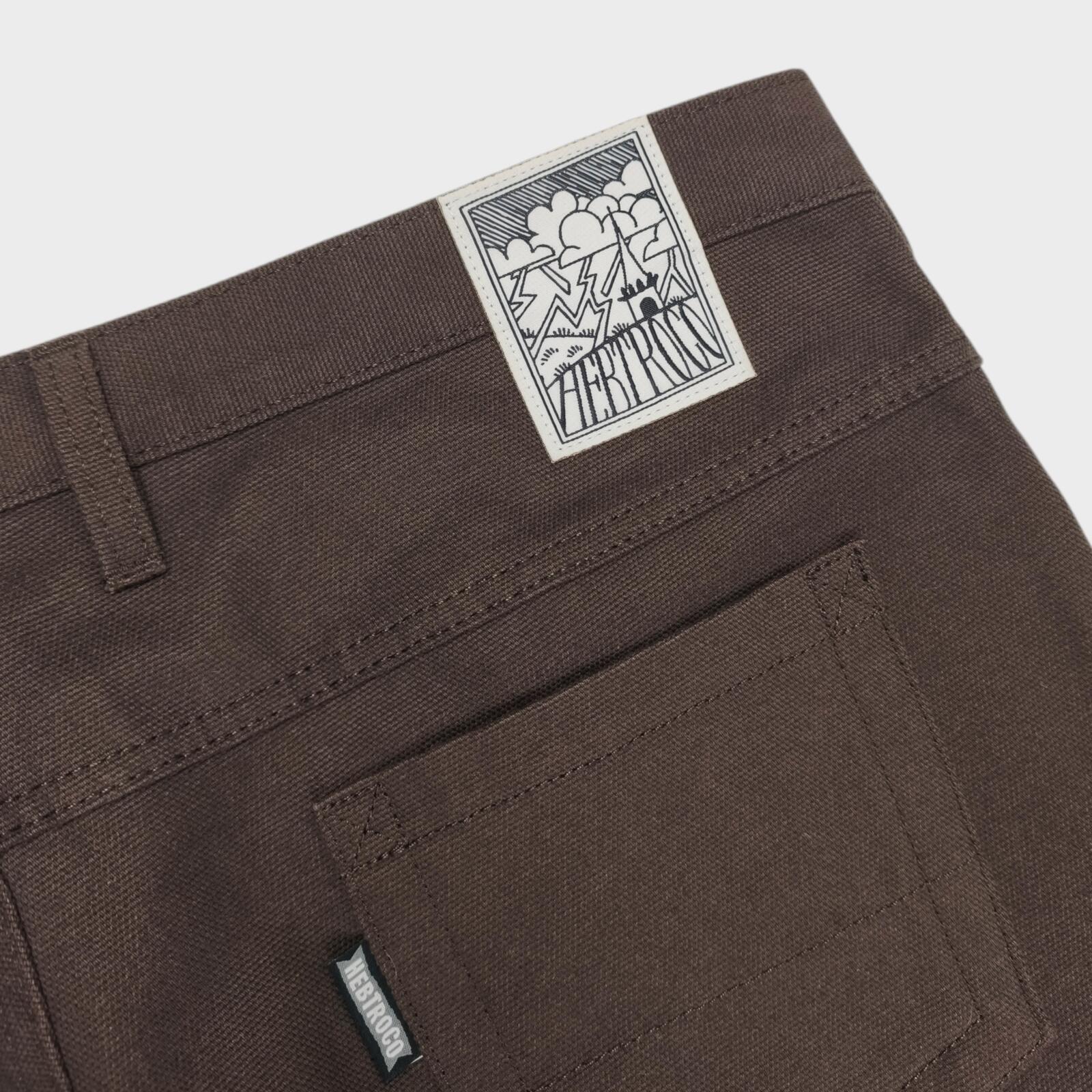 HEBTROCO Men's Made in England Brown Heavyweight Canvas Trousers