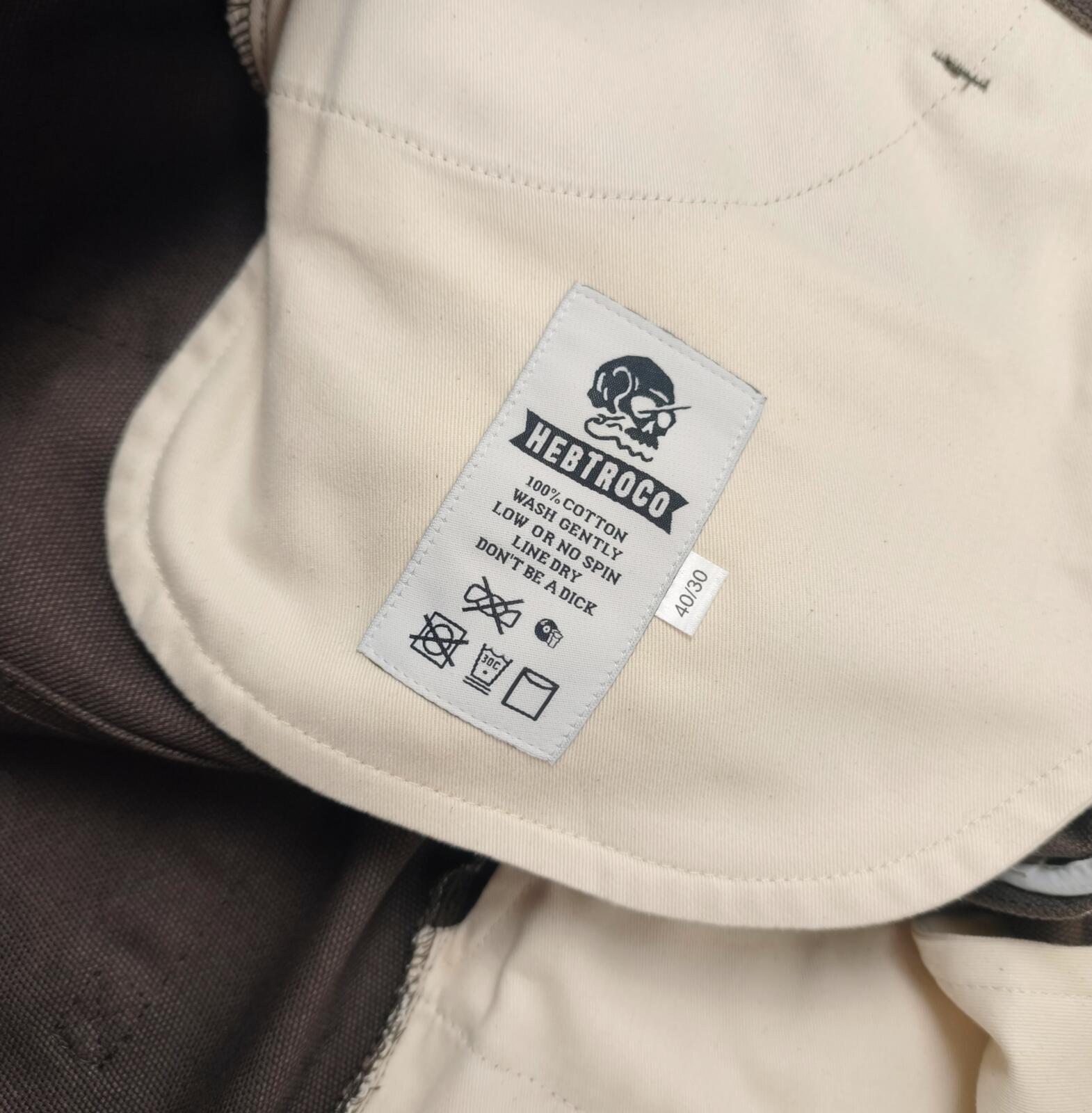 HEBTROCO Men's Made in England Brown Heavyweight Canvas Trousers