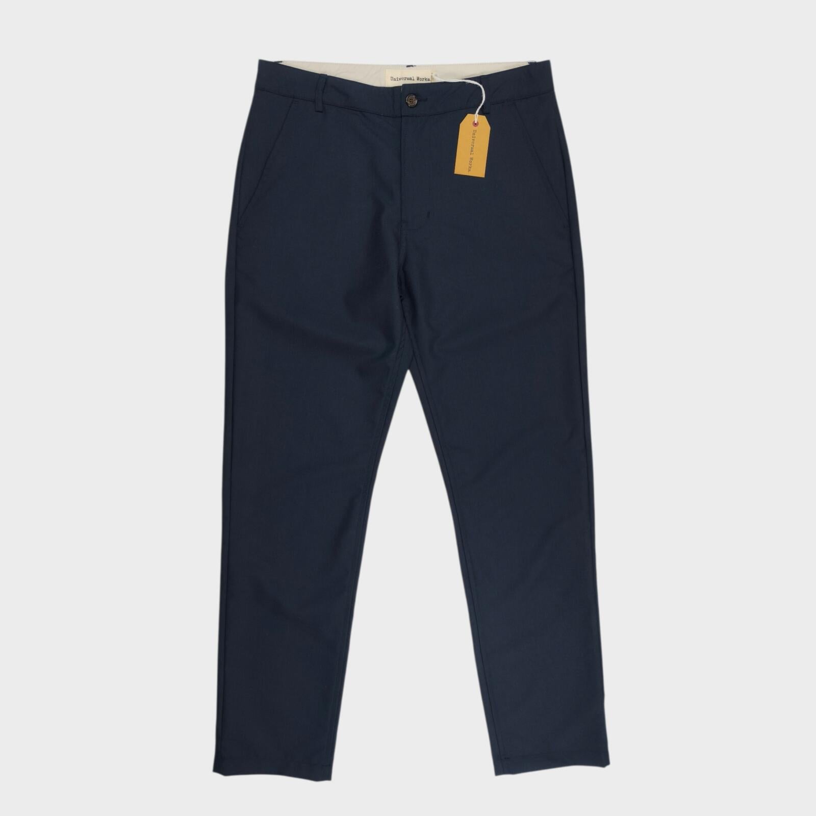 UNIVERSAL WORKS Men's Navy Blue Lightweight Wool Blend Trousers