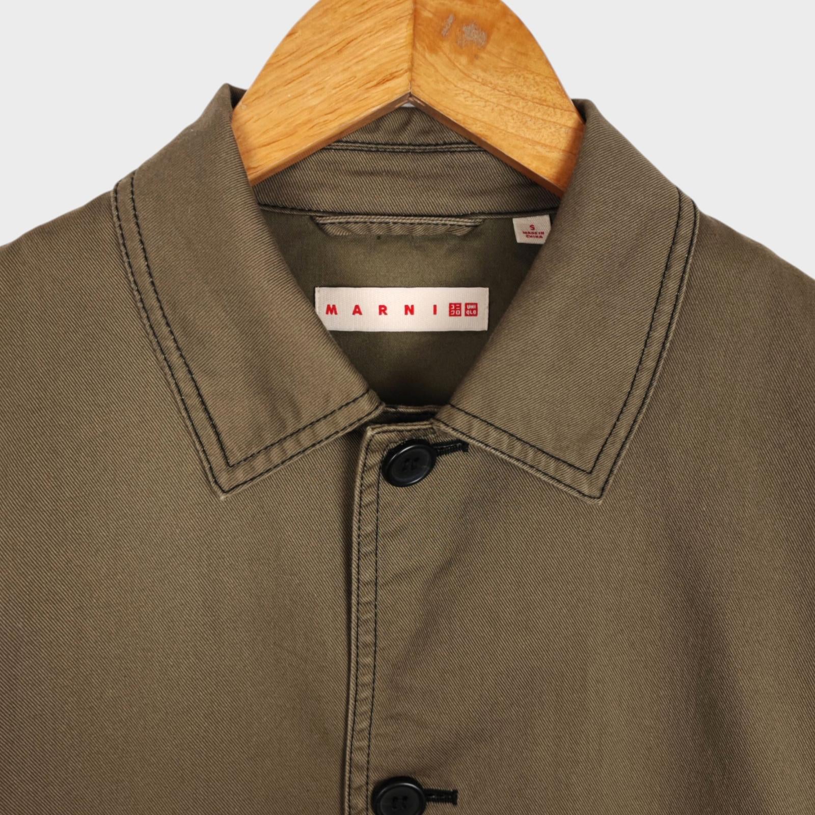 MARNI x UNIQLO Men's Khaki Green Cotton Twill Chore Jacket