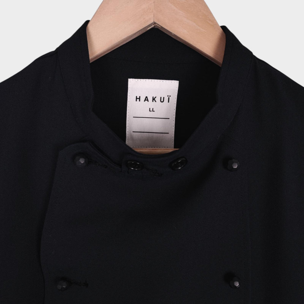 HAKUI Men's Black Made in Japan Double Breasted Chef Jacket